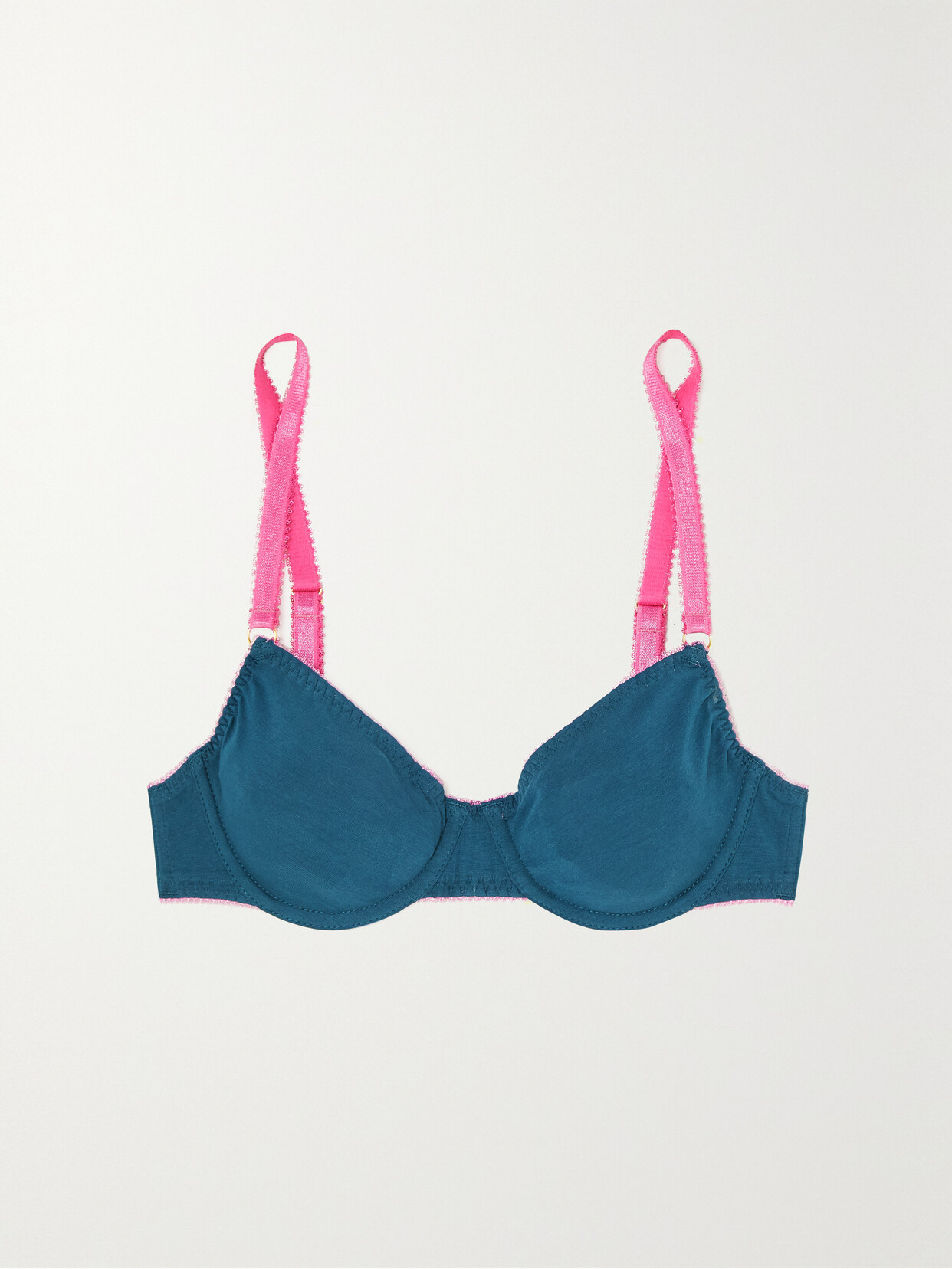 Dora Larsen + Net Sustain Anneli Organic Cotton Underwired Bra In Blue