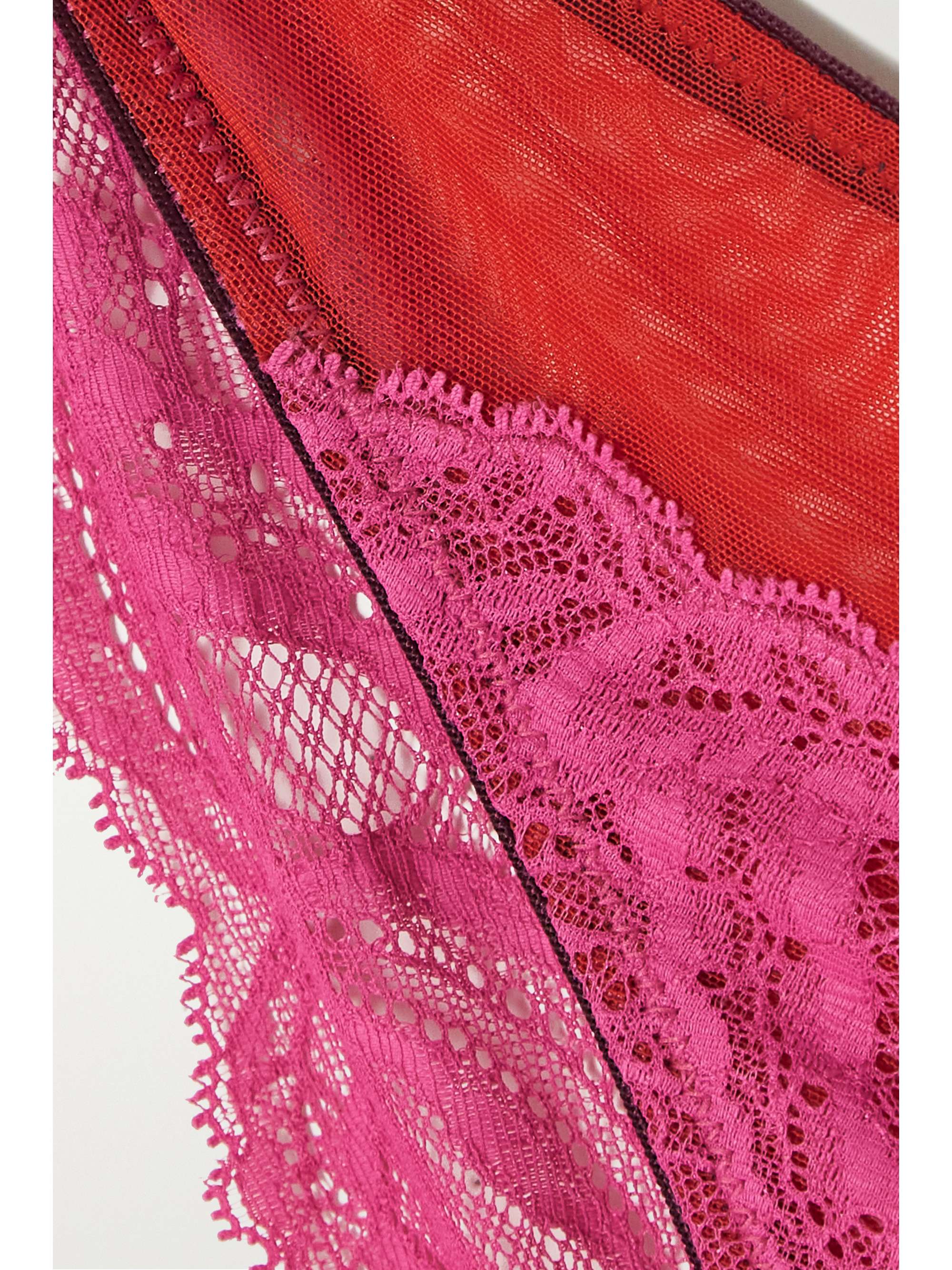 DORA LARSEN + NET SUSTAIN Alba recycled lace and tulle briefs