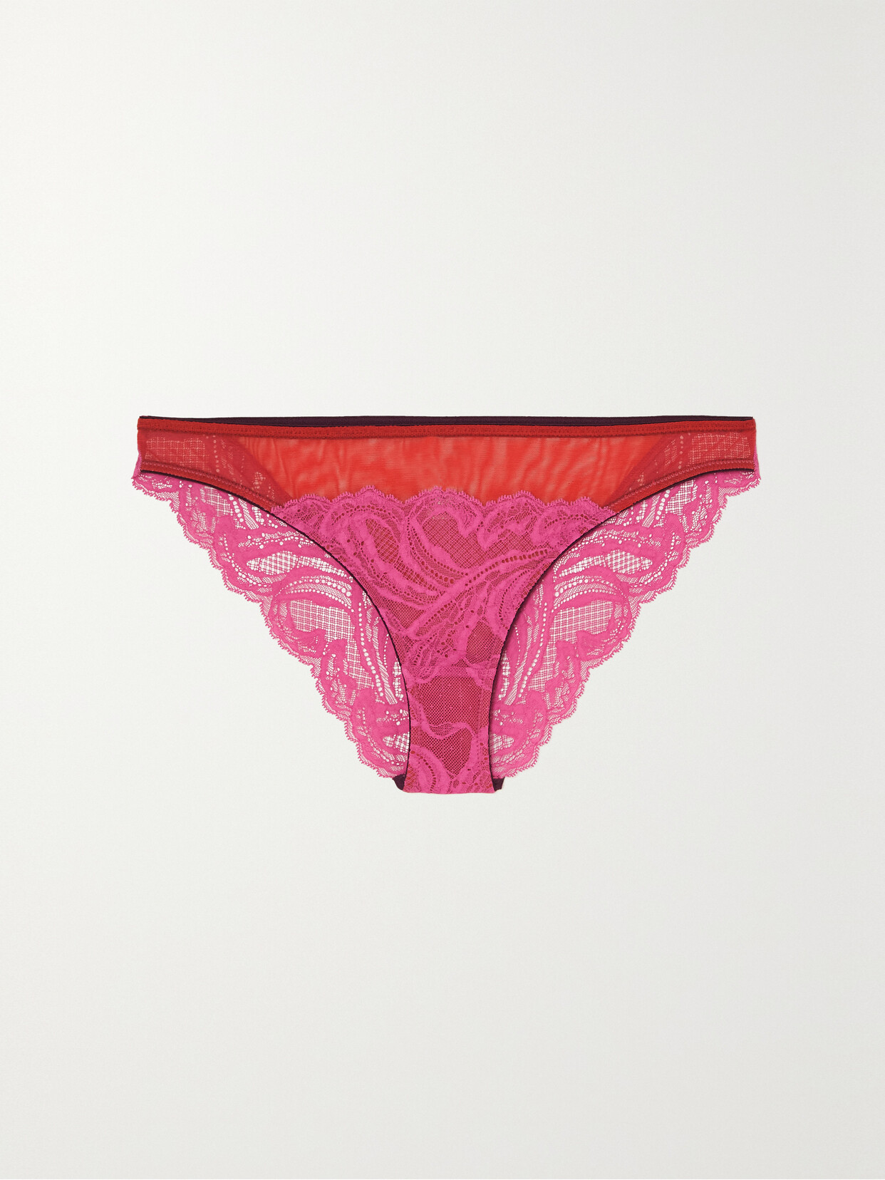 Dora Larsen - + Net Sustain Alba Recycled Lace And Tulle Briefs - Pink