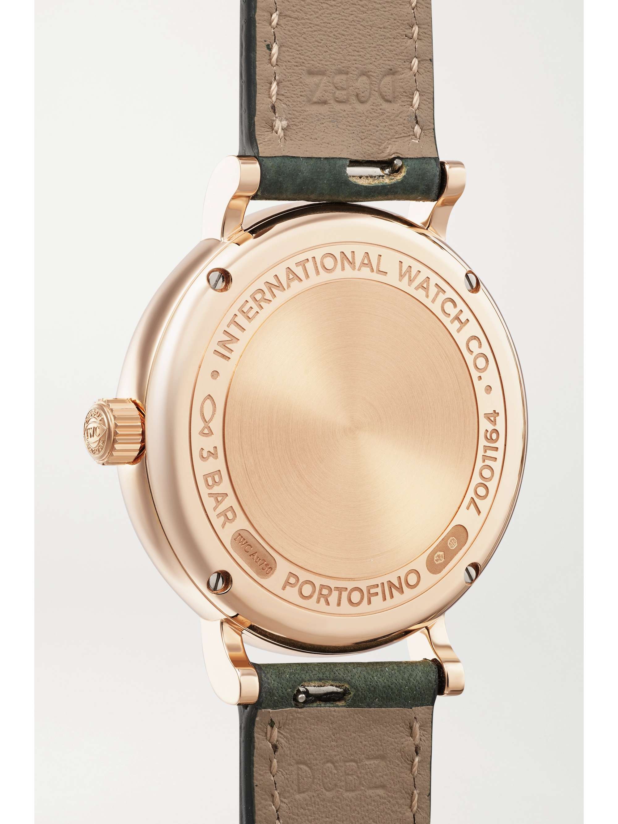 IWC SCHAFFHAUSEN Portofino Automatic 34mm gold-plated, textured-leather and diamond watch