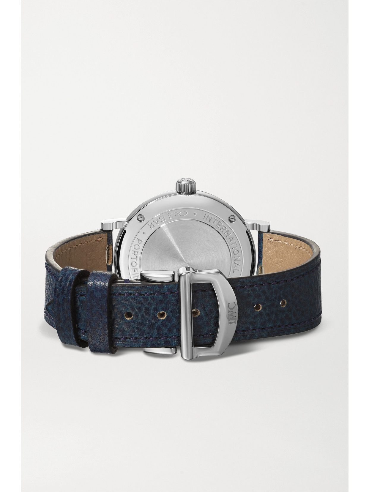 Iwc Schaffhausen Portofino Automatic 34mm Stainless Steel, Textured-leather And Diamond Watch In Silver