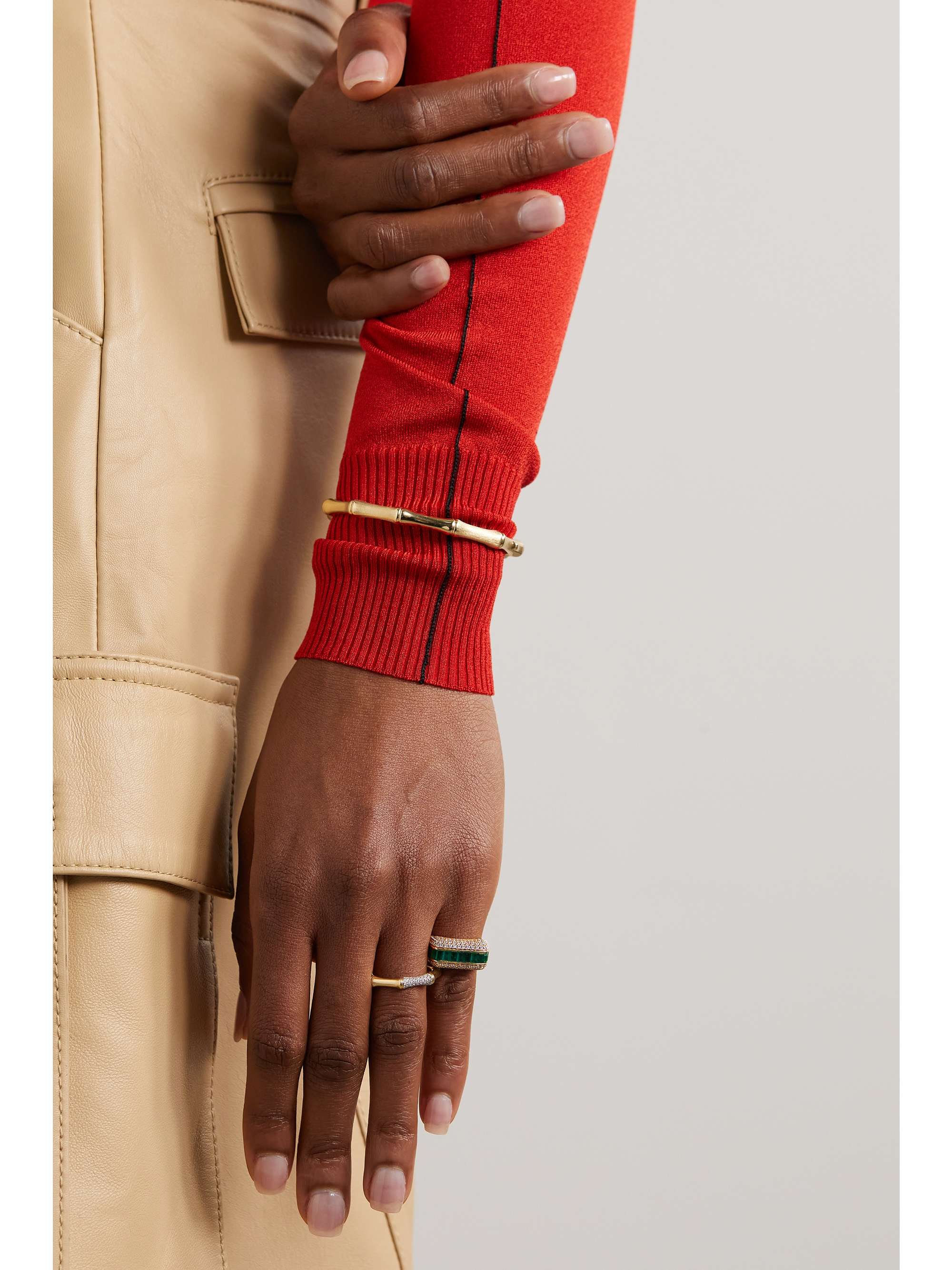 RAINBOW K Empress 18-karat gold, emerald and diamond ring