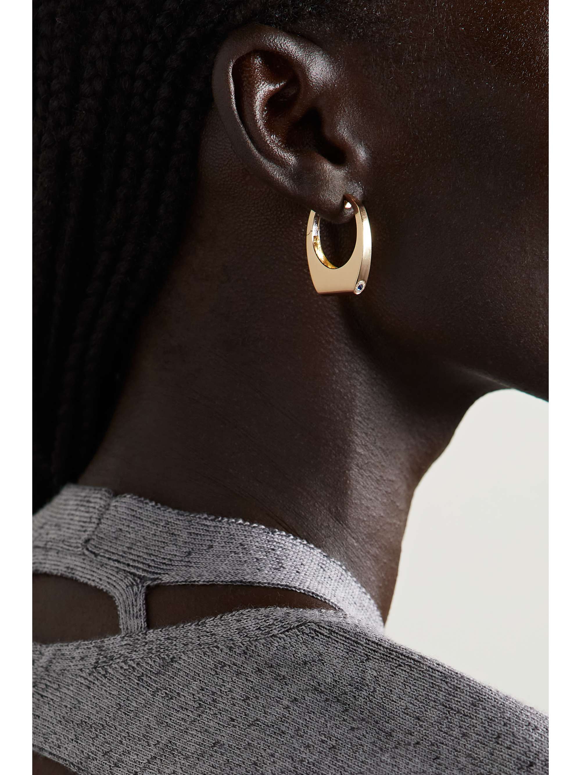RAINBOW K Grace 14-karat gold, sapphire and diamond single earring