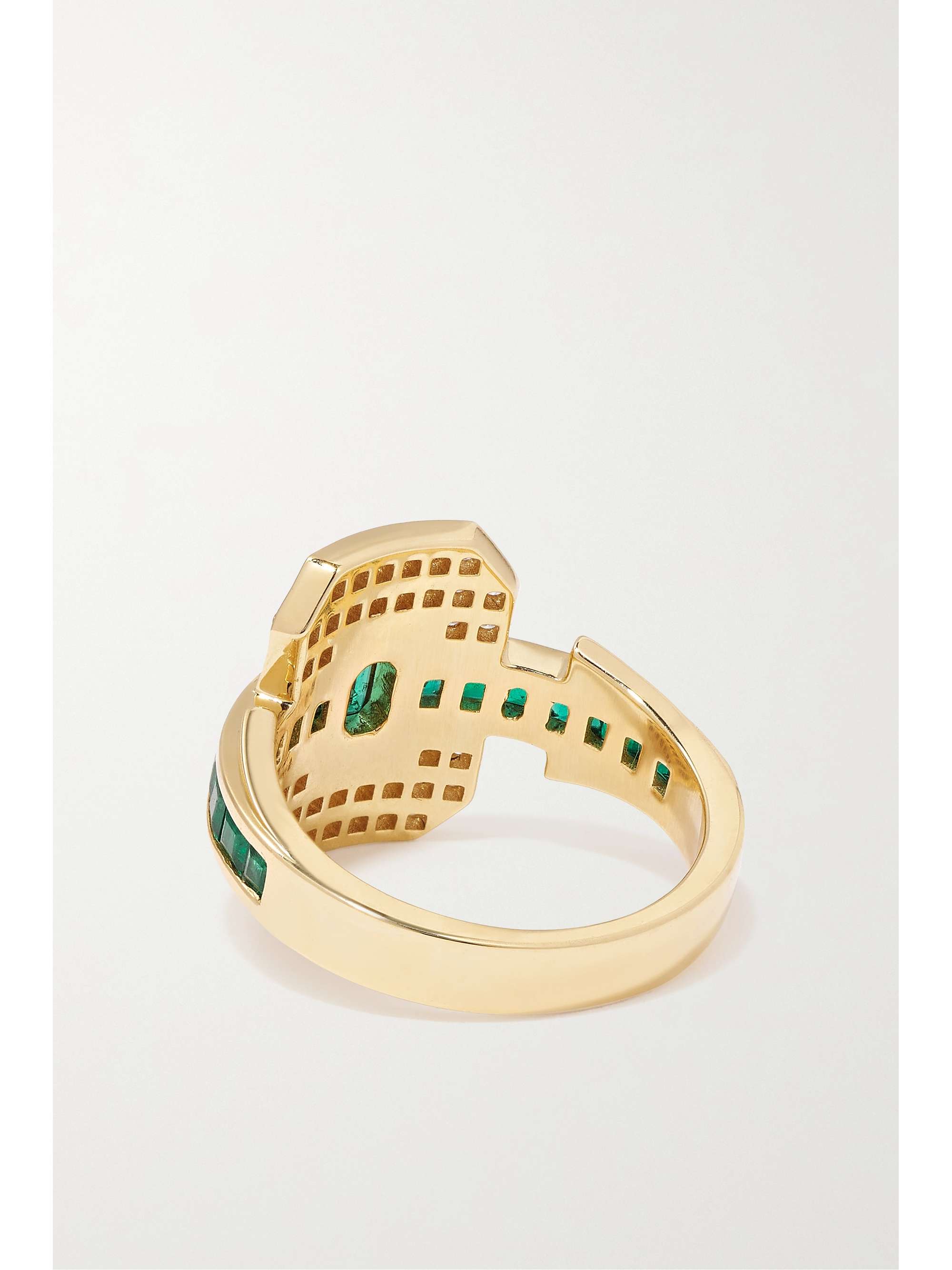RAINBOW K Shield 18-karat gold, ruby and diamond ring