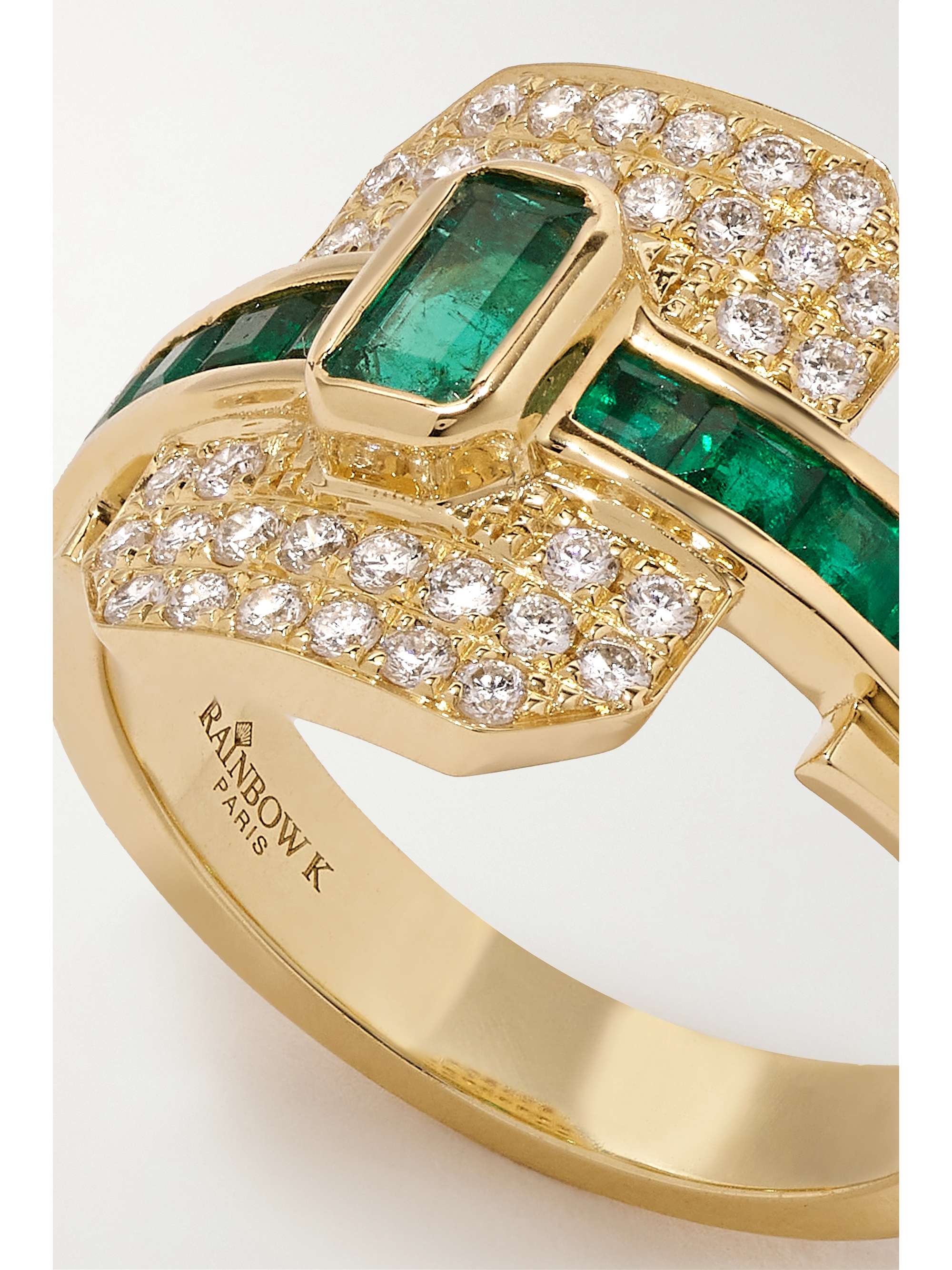 RAINBOW K Shield 18-karat gold, ruby and diamond ring