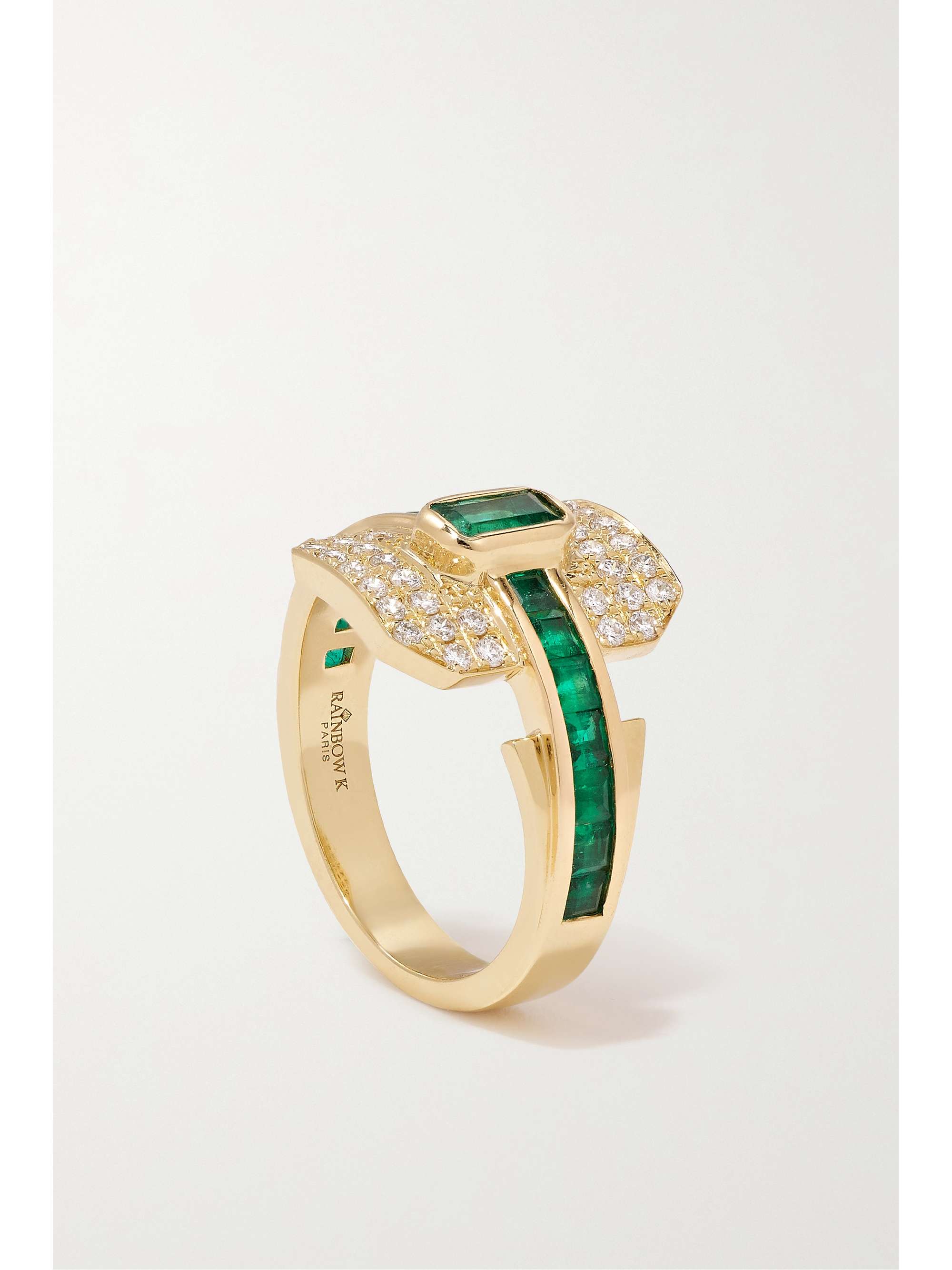 RAINBOW K Shield 18-karat gold, ruby and diamond ring