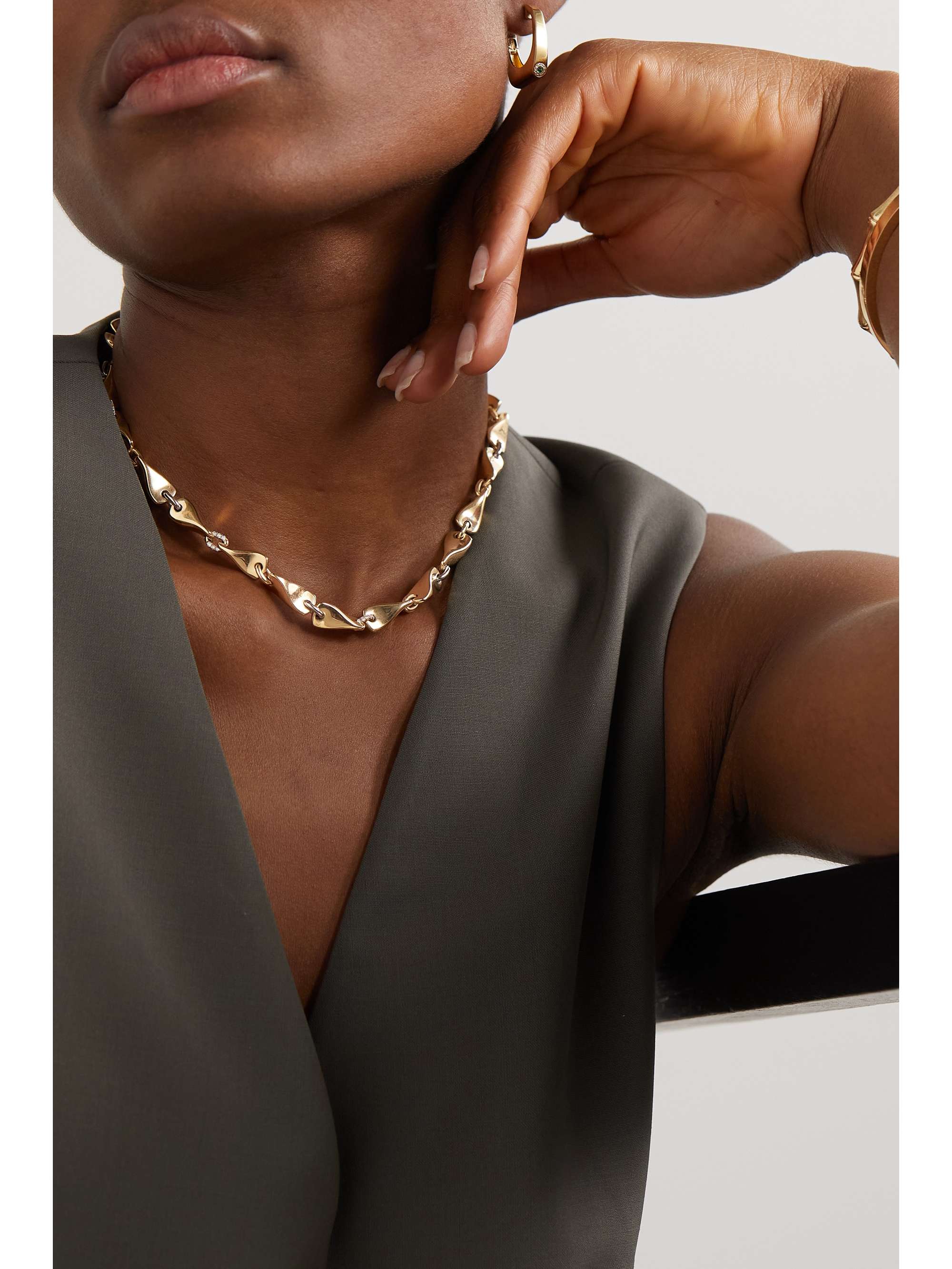 RAINBOW K Victoria 14-karat gold diamond necklace