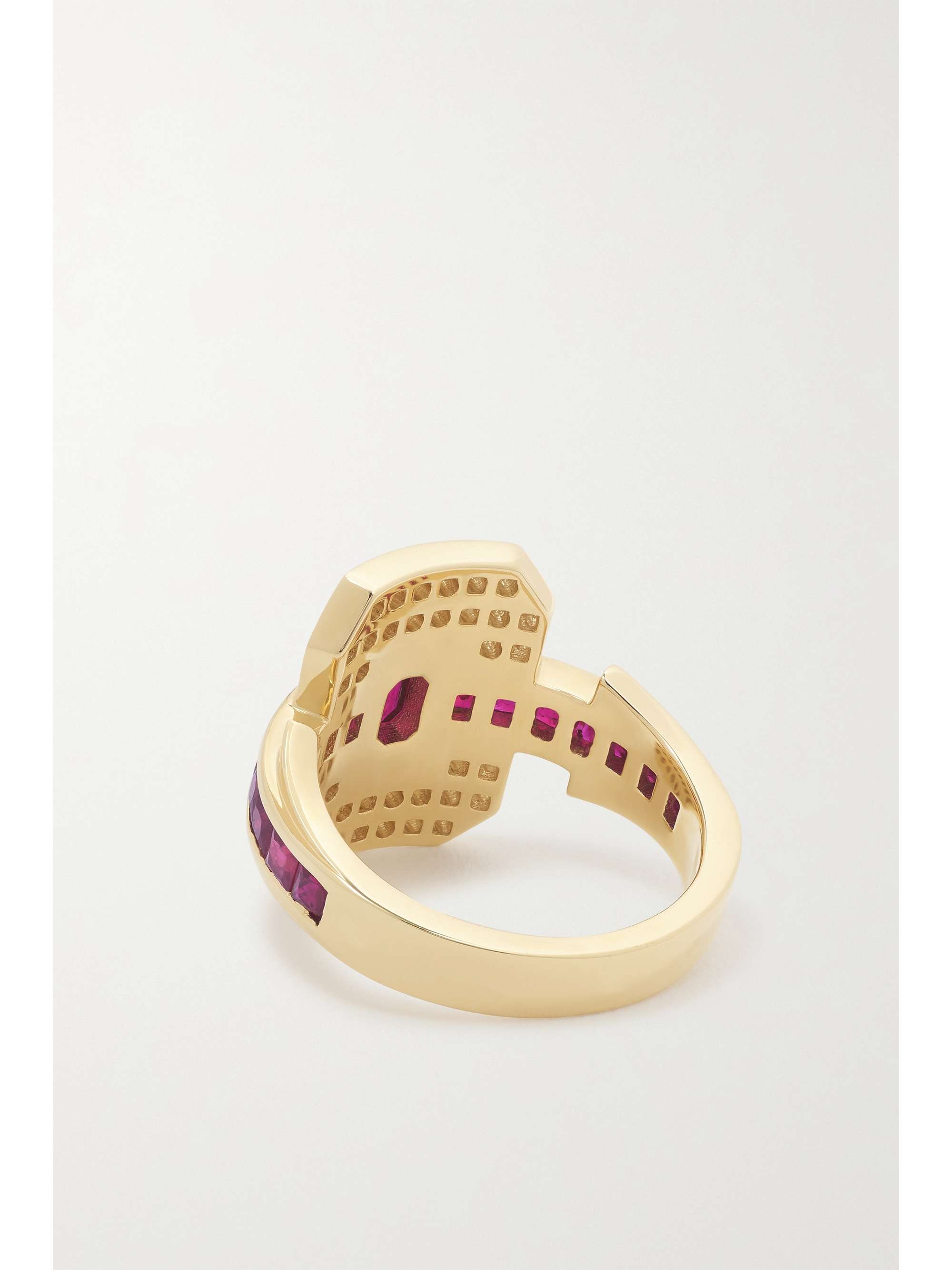 RAINBOW K Shield 18-karat gold, ruby and diamond ring
