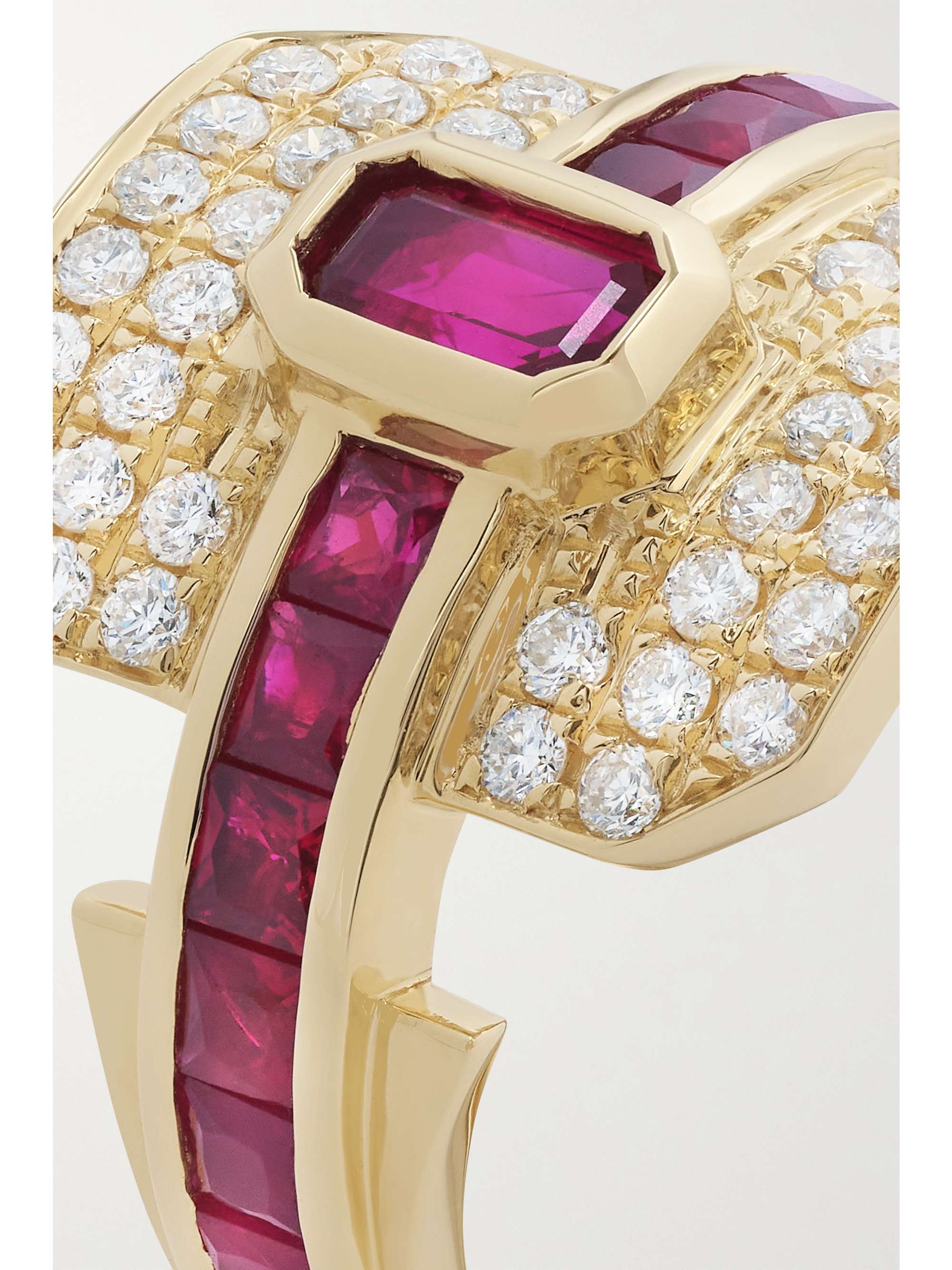 RAINBOW K Shield 18-karat gold, ruby and diamond ring