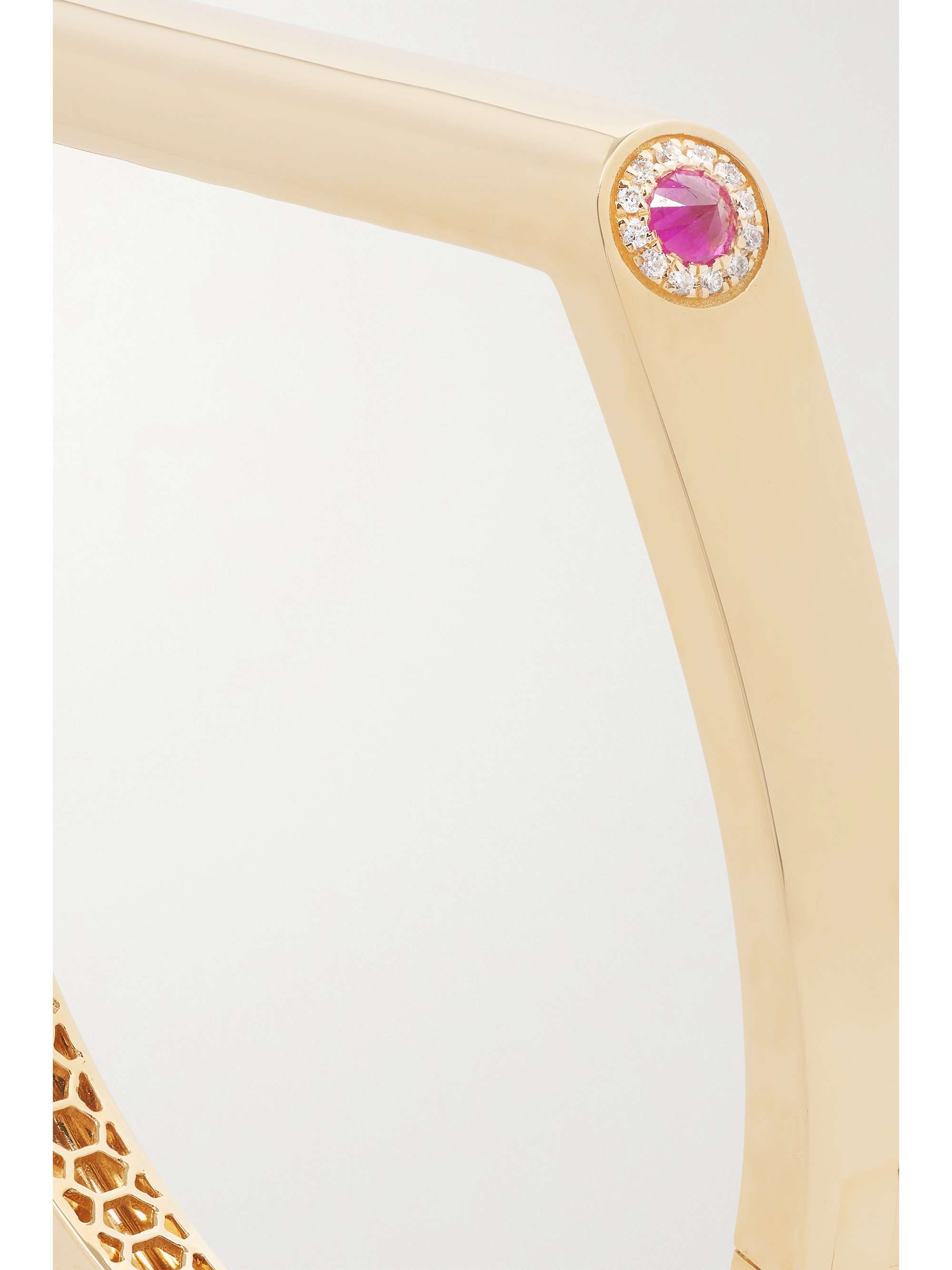 RAINBOW K Grace 14-karat gold, sapphire and diamond bangle