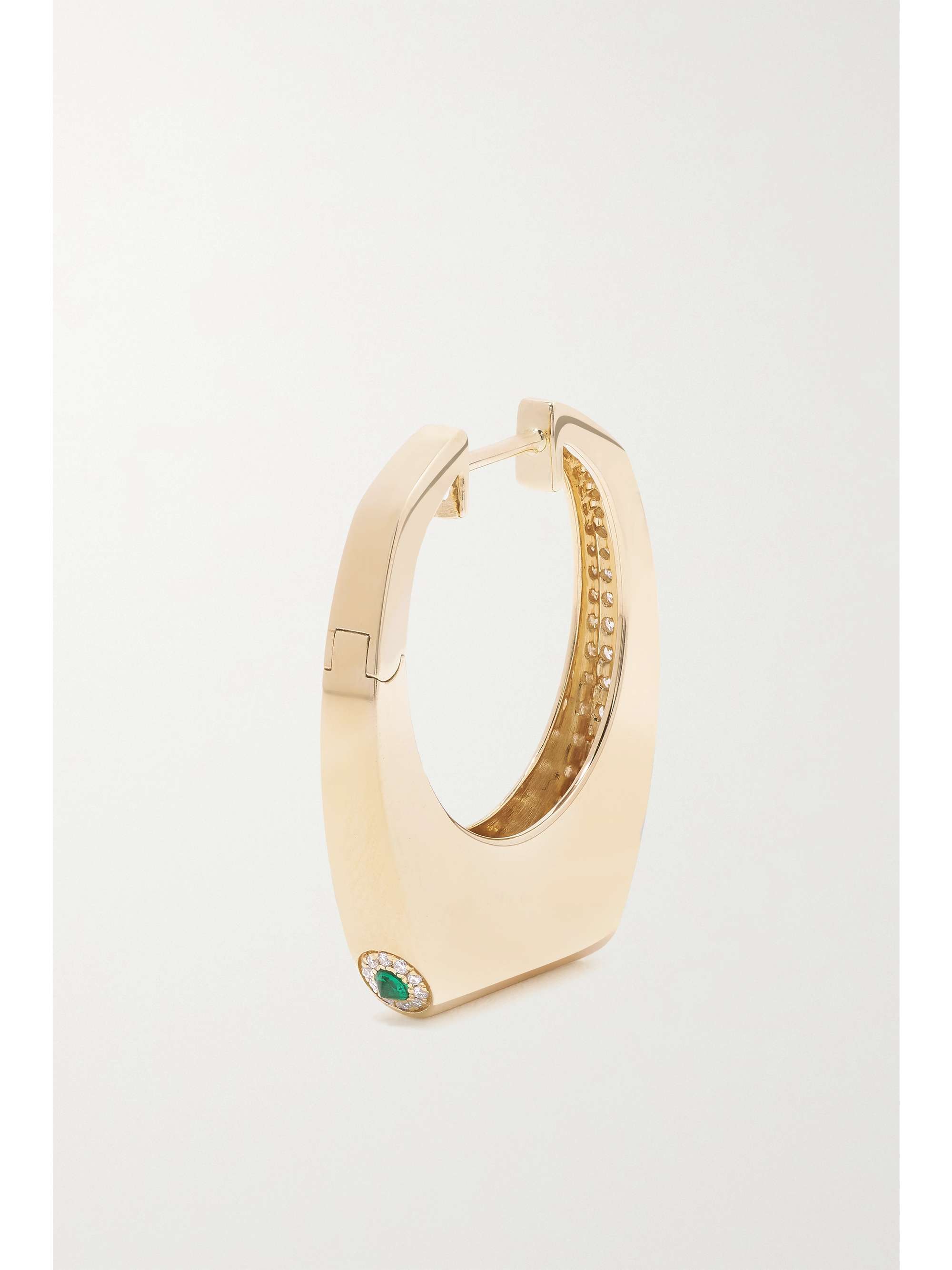 RAINBOW K Grace 14-karat gold, diamond and emerald single earring