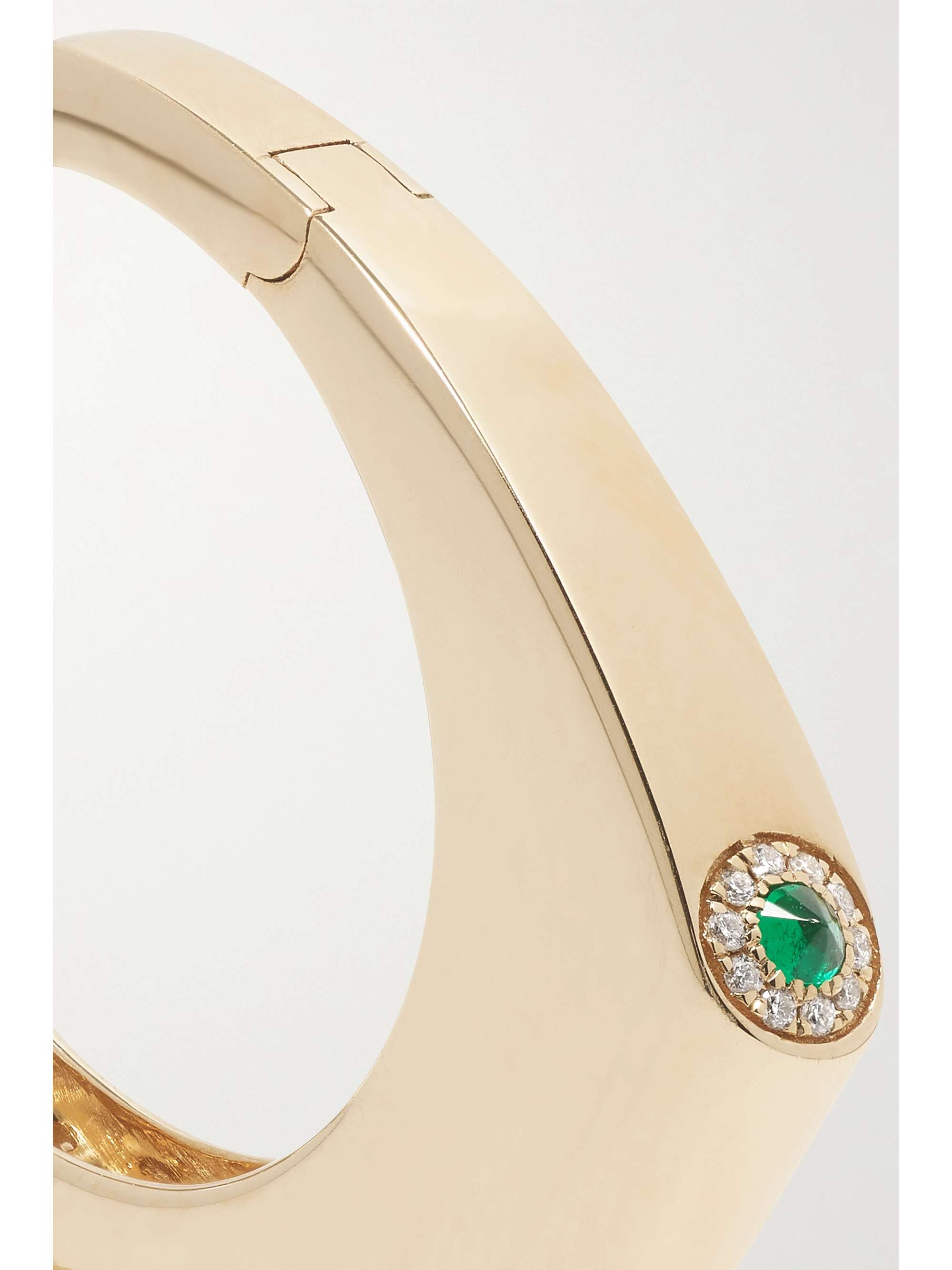 RAINBOW K Grace 14-karat gold, diamond and emerald single earring