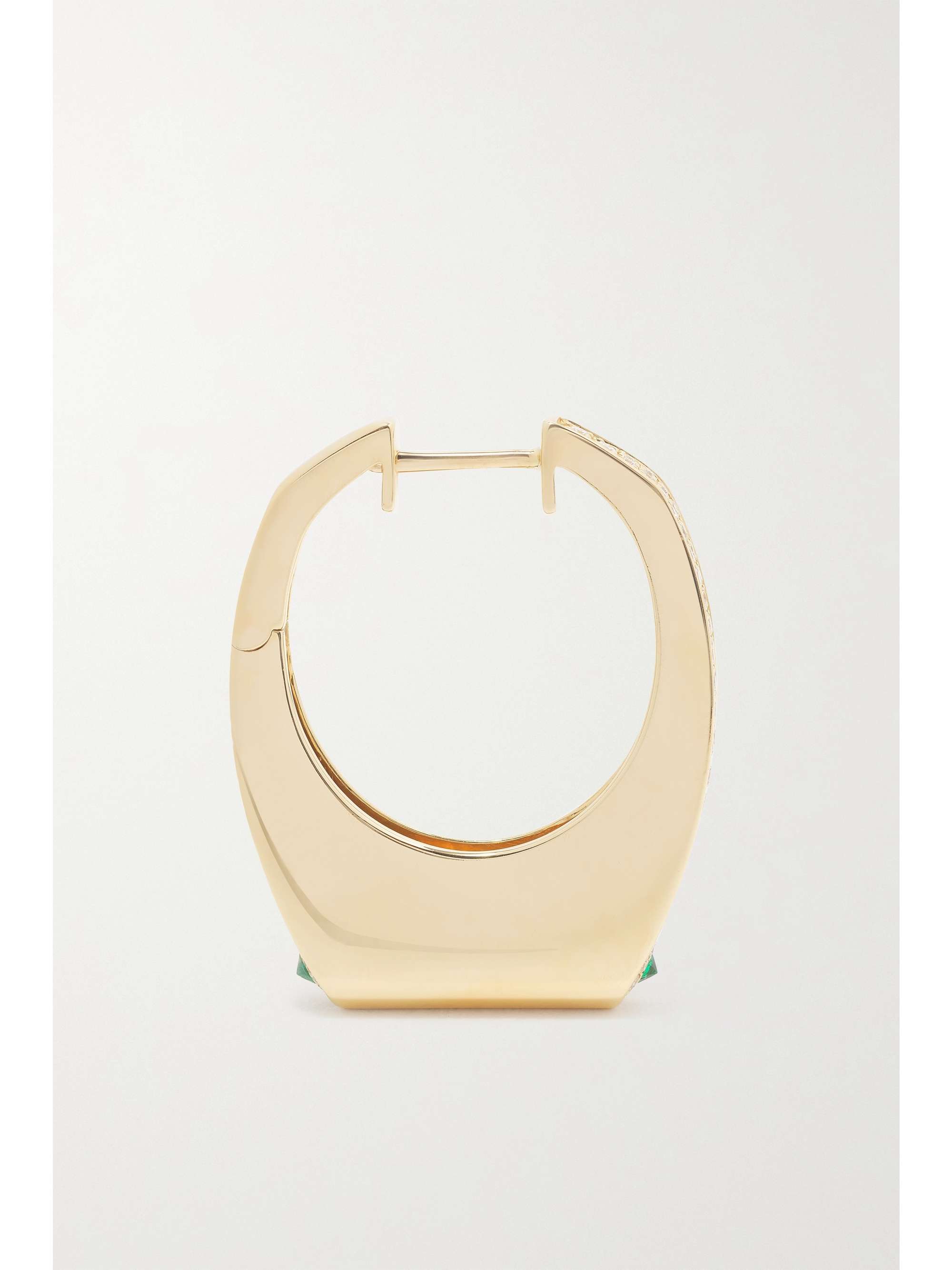 RAINBOW K Grace 14-karat gold, diamond and emerald single earring
