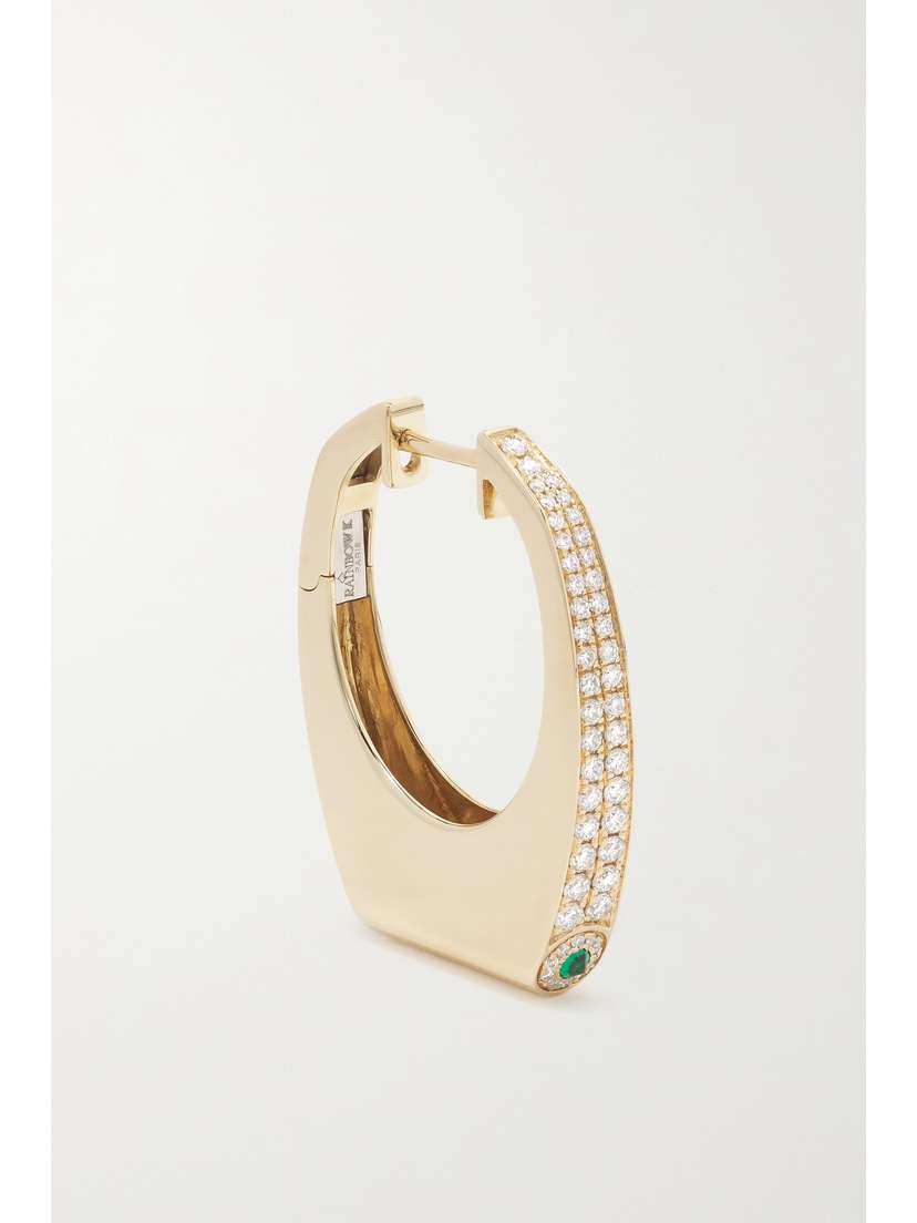 Rainbow K Grace 14-karat Gold, Diamond And Emerald Single Earring