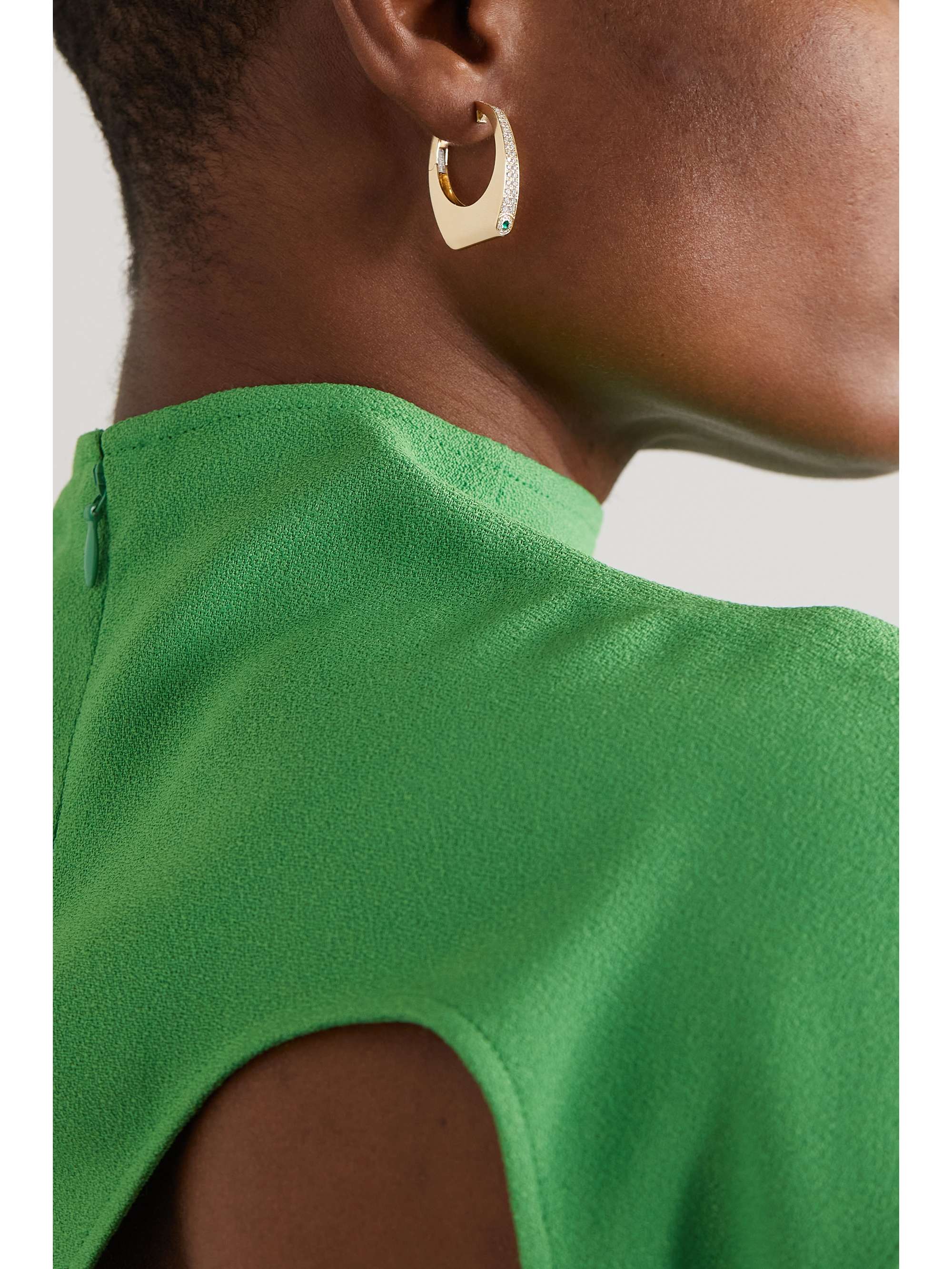 RAINBOW K Grace 14-karat gold, diamond and emerald single earring