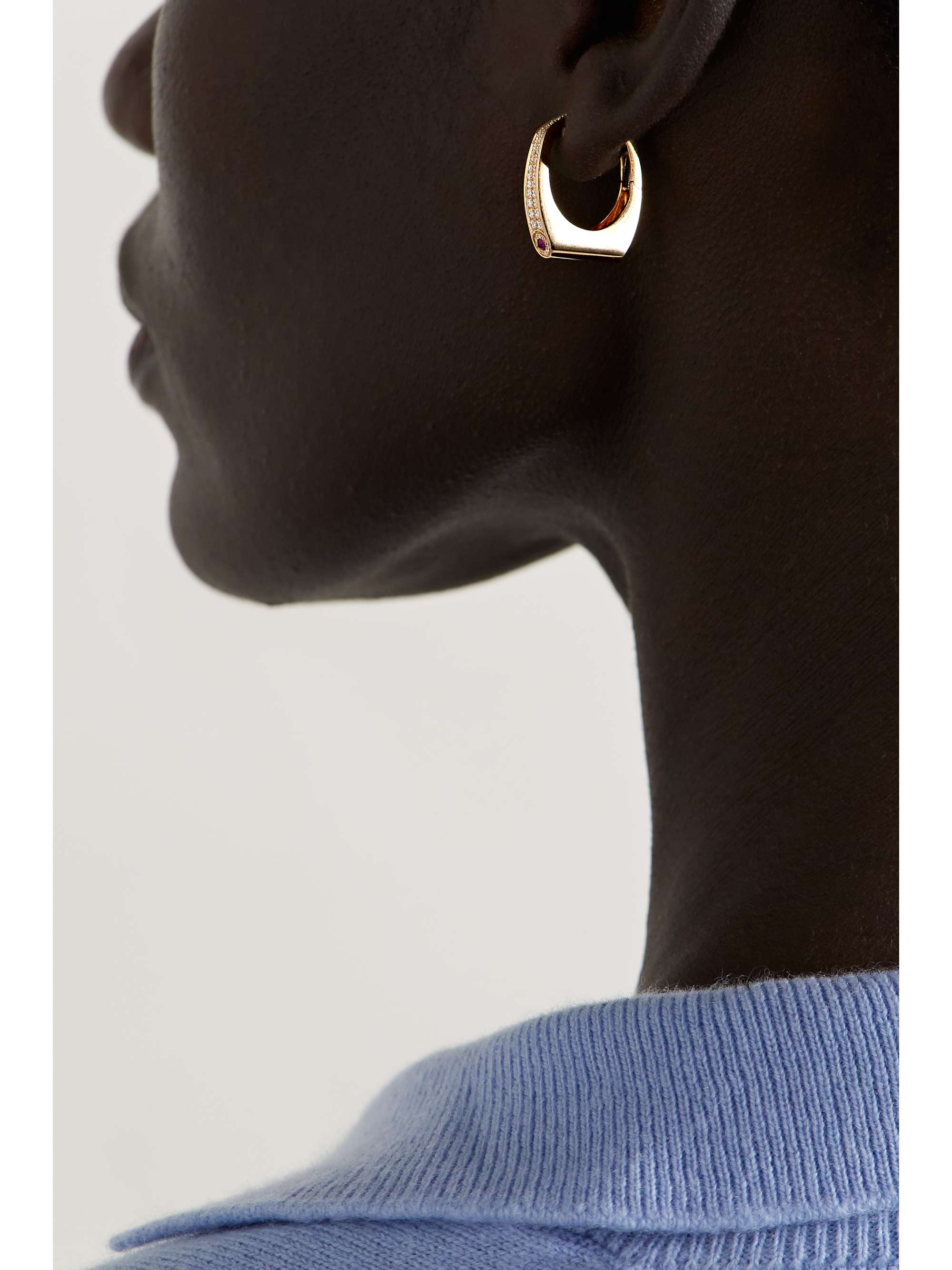 RAINBOW K Grace 14-karat gold diamond single earring