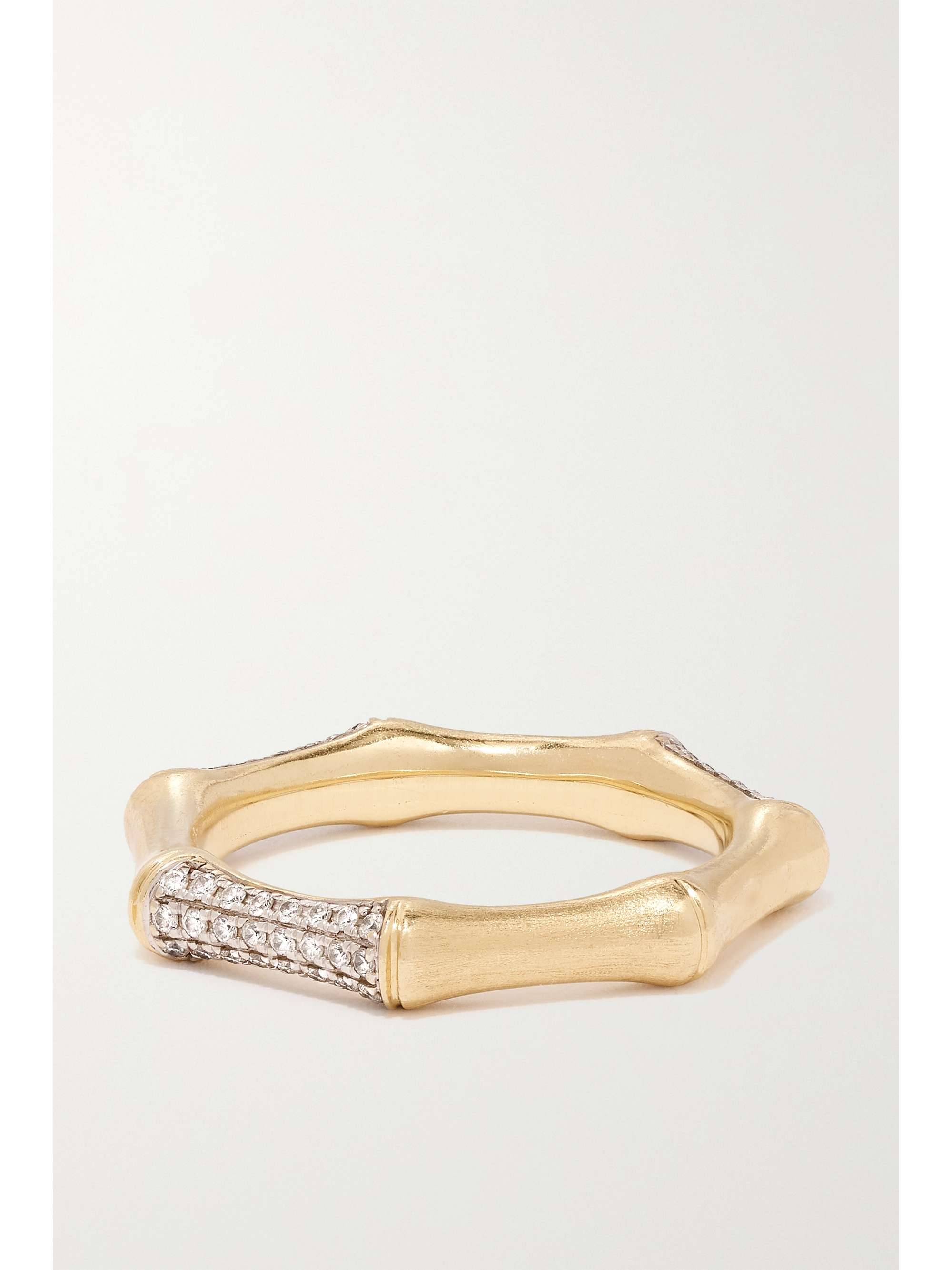RAINBOW K Bamboo 14-karat gold diamond ring