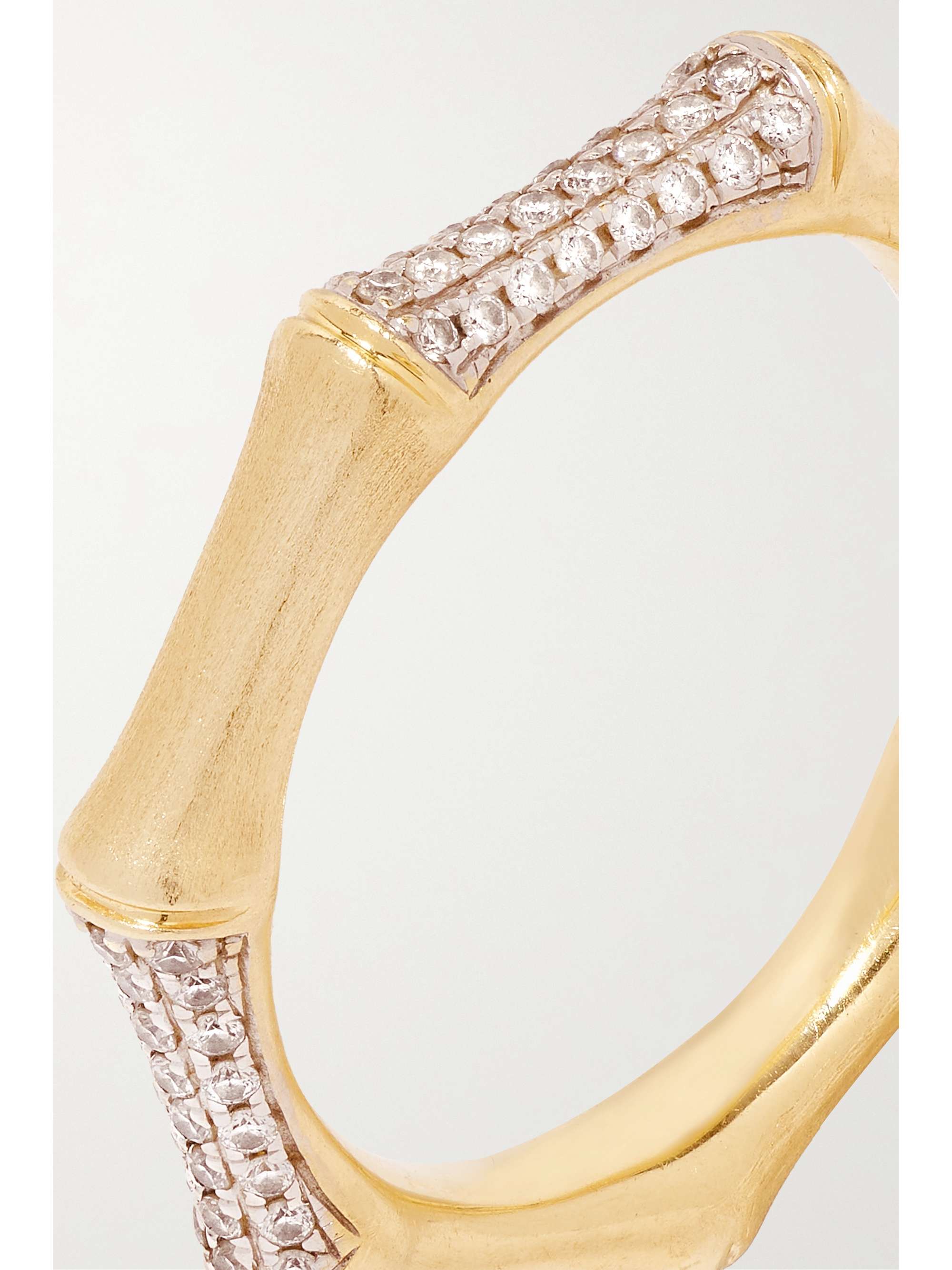 RAINBOW K Bamboo 14-karat gold diamond ring