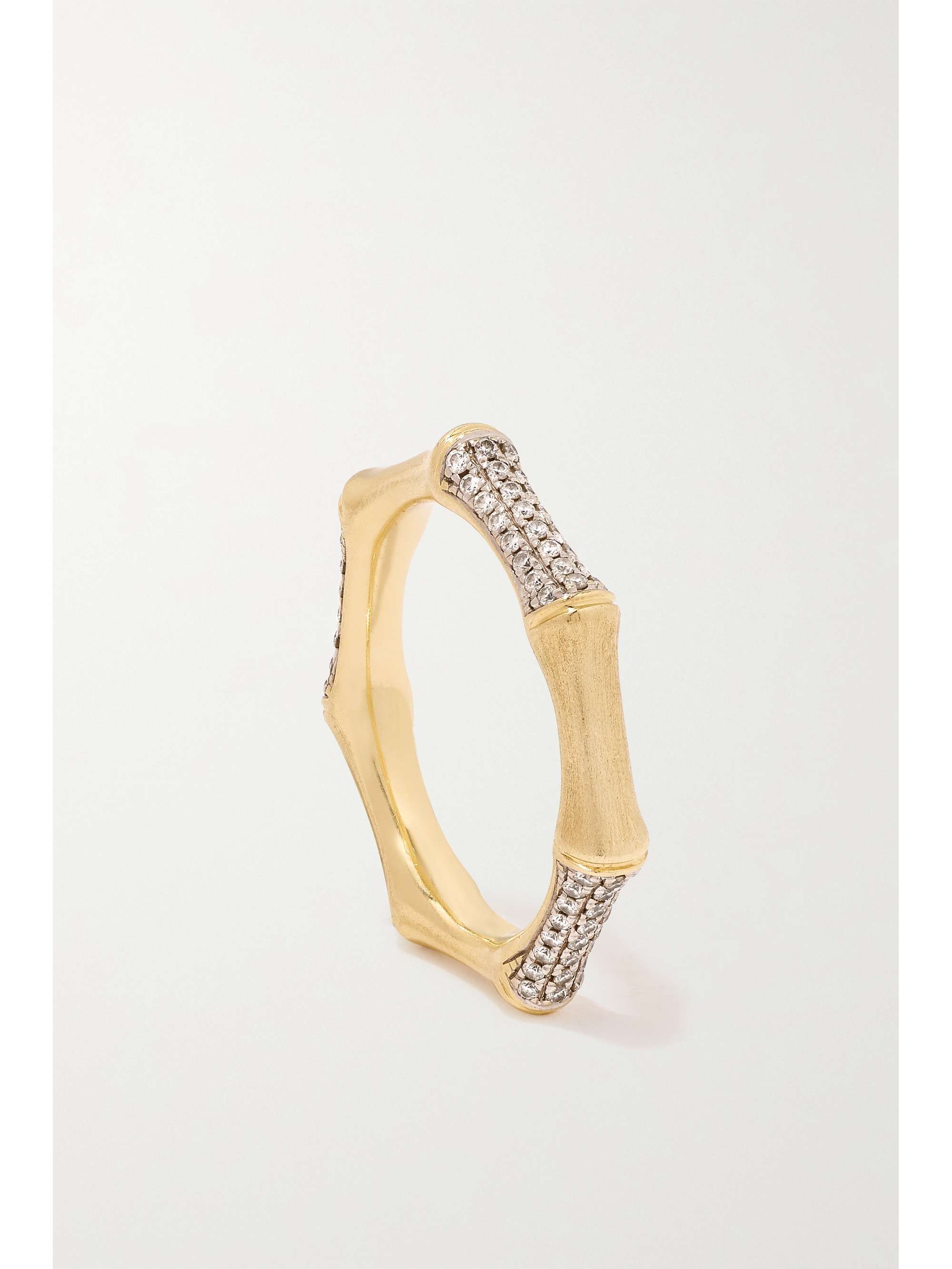 RAINBOW K Bamboo 14-karat gold diamond ring