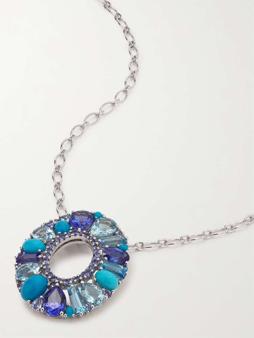 Garrard Blaze 18-karat White Gold Multi-stone Necklace