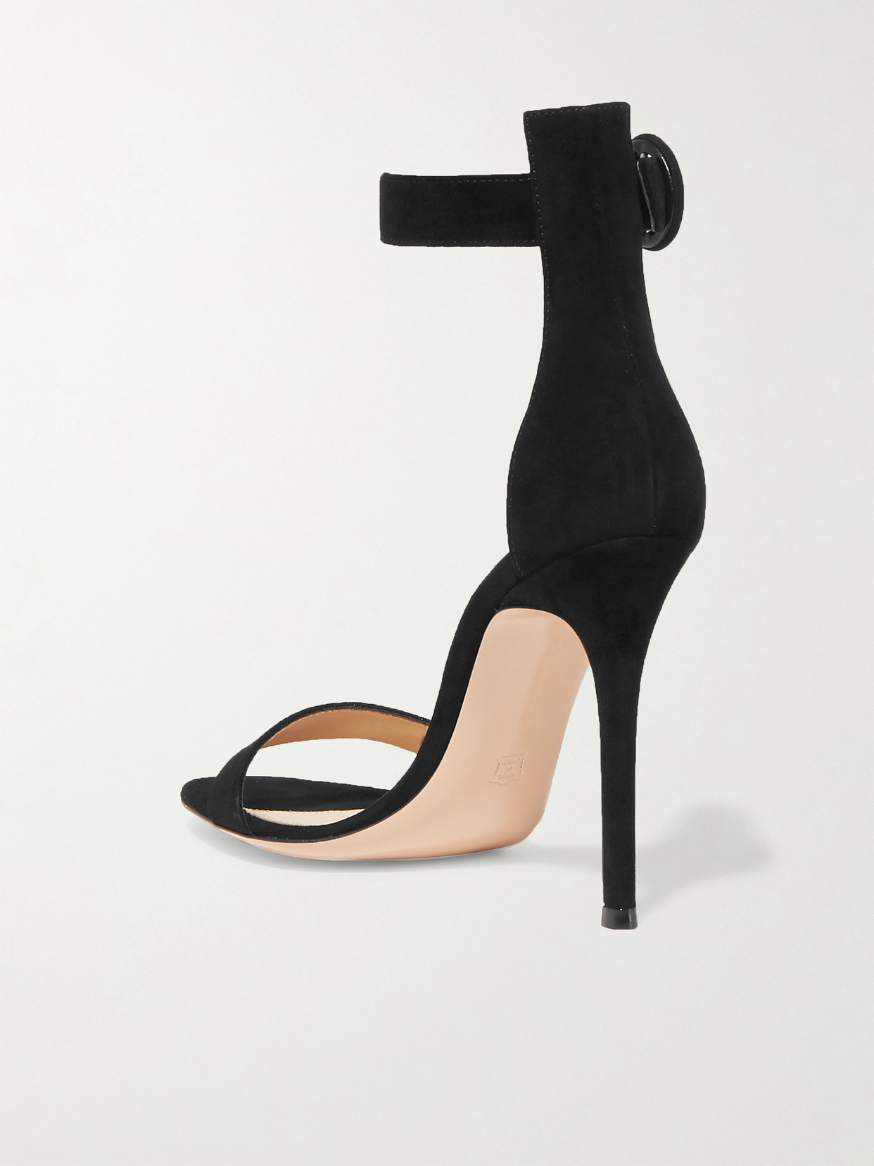 Shop Gianvito Rossi Portofino 105 Suede Sandals In Black