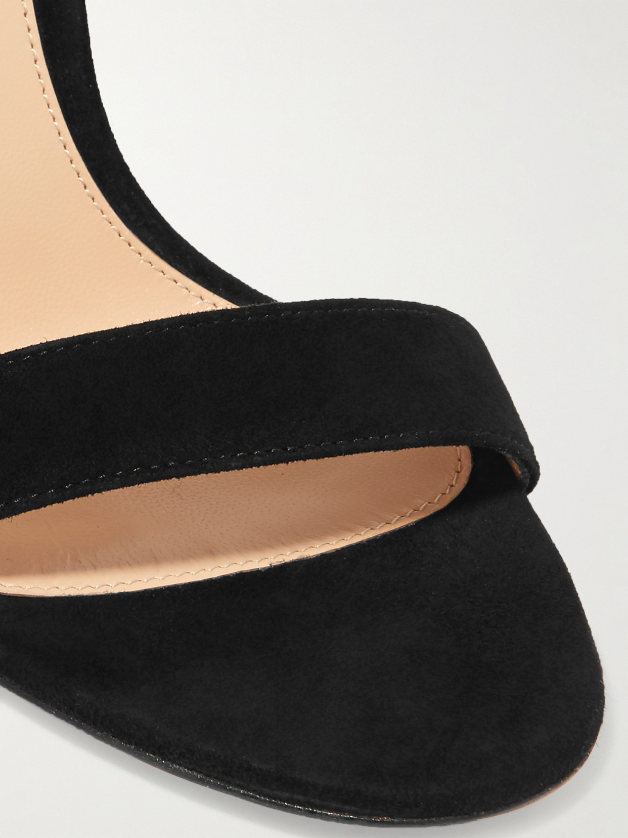 Shop Gianvito Rossi Portofino 105 Suede Sandals In Black