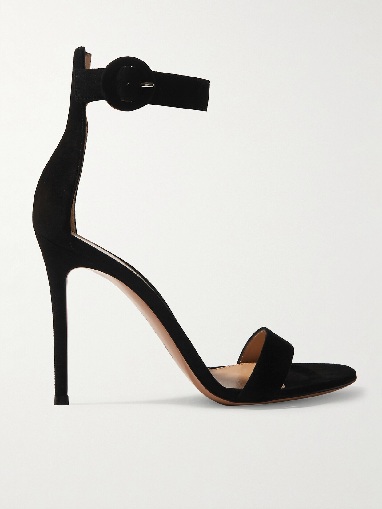 Shop Gianvito Rossi Portofino 105 Suede Sandals In Black