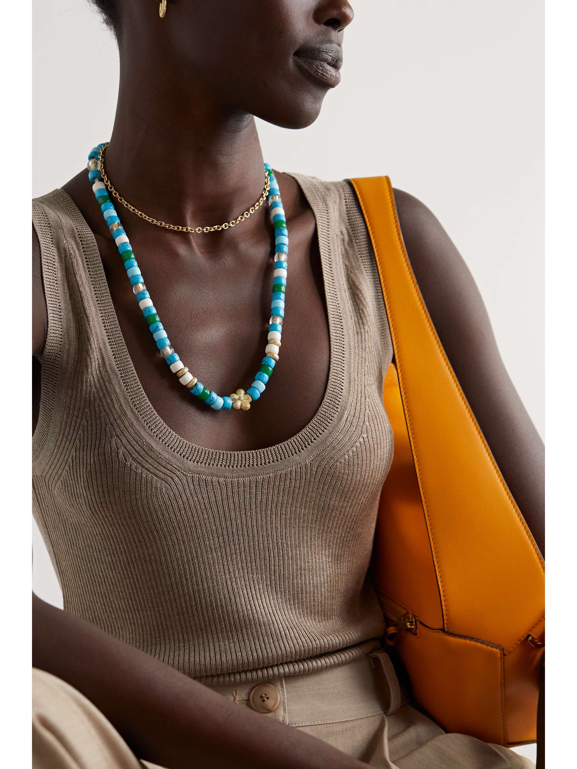 CAROLINA BUCCI Forte dei Marmi FORTE Beads 18-karat gold and Lurex multi-stone necklace kit