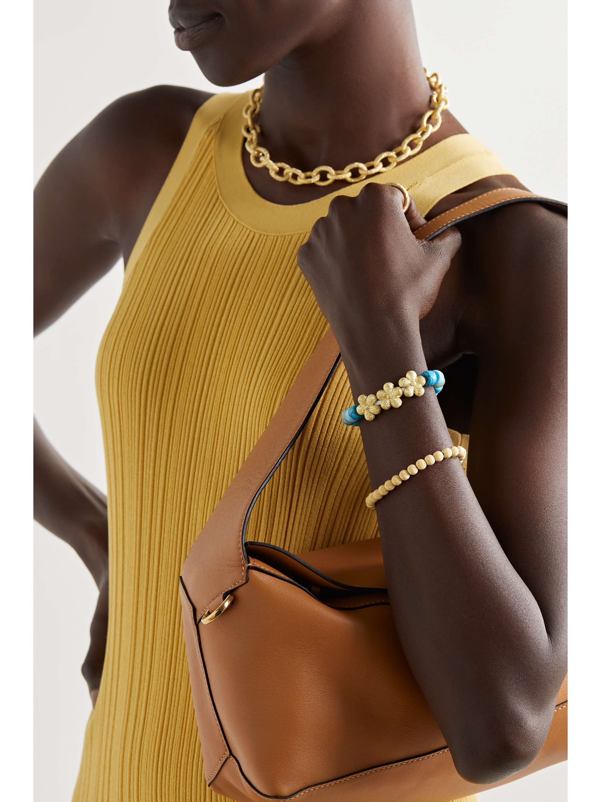 CAROLINA BUCCI Mykonos FORTE Beads 18-karat gold and Lurex multi-stone bracelet kit