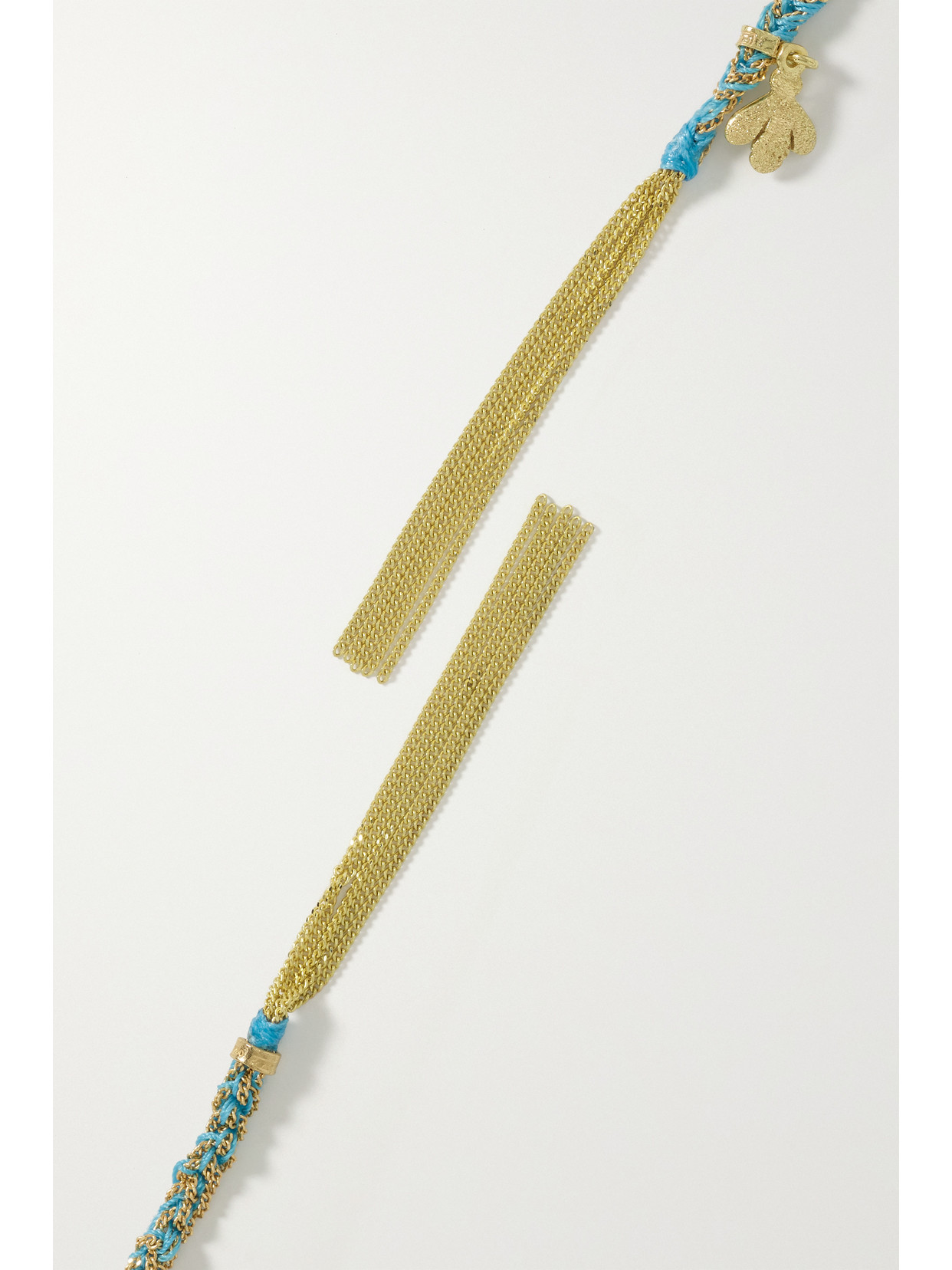 CAROLINA BUCCI SPREZZATURA LUCKY 18-KARAT GOLD AND SILK BRACELET