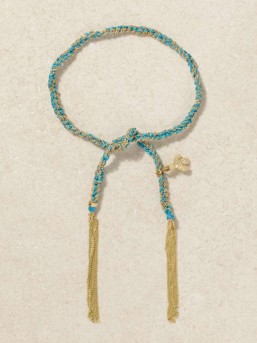 Carolina Bucci Sprezzatura Lucky 18-karat Gold And Silk Bracelet