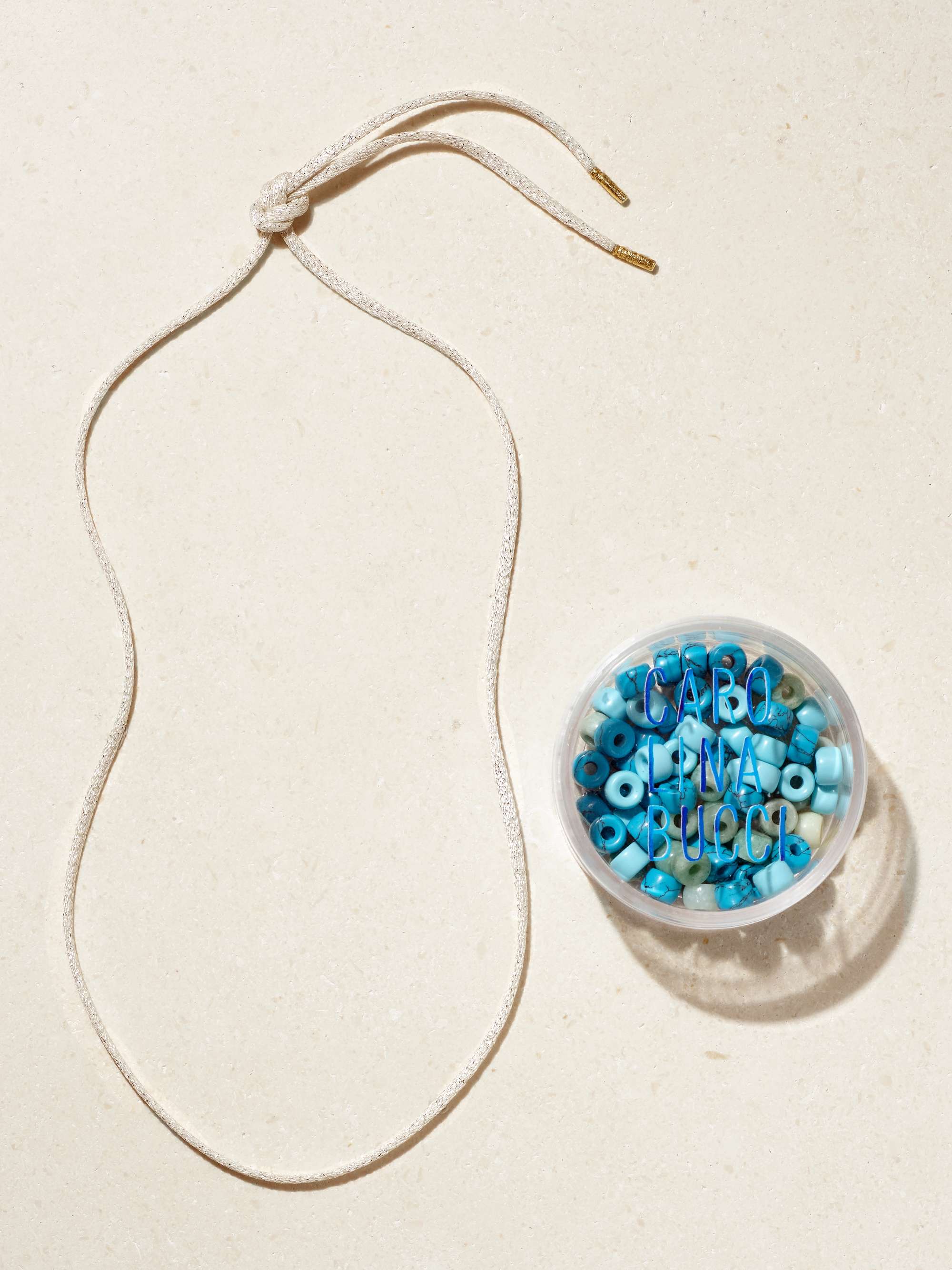 CAROLINA BUCCI Mykonos FORTE Beads 18-karat gold and Lurex multi-stone necklace kit