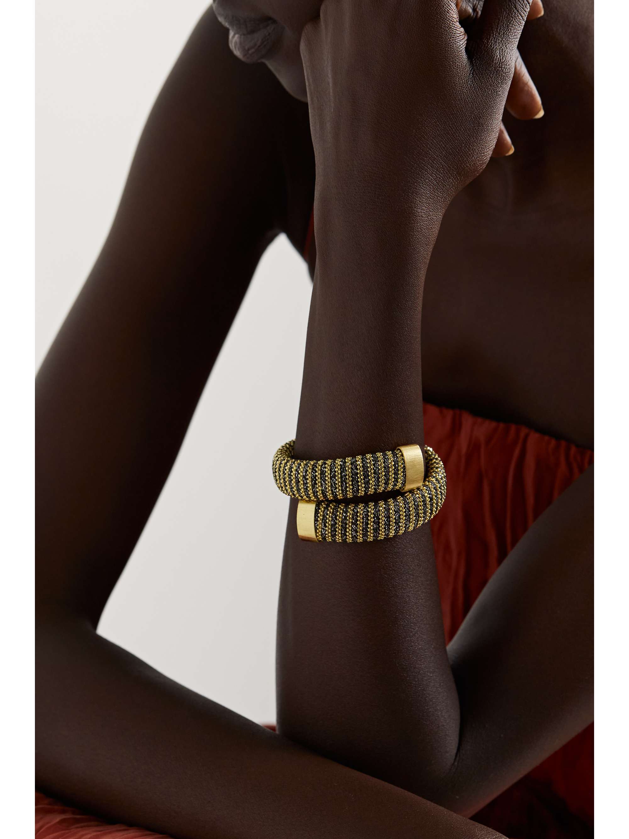 CAROLINA BUCCI Caro gold-plated and Lurex bracelet
