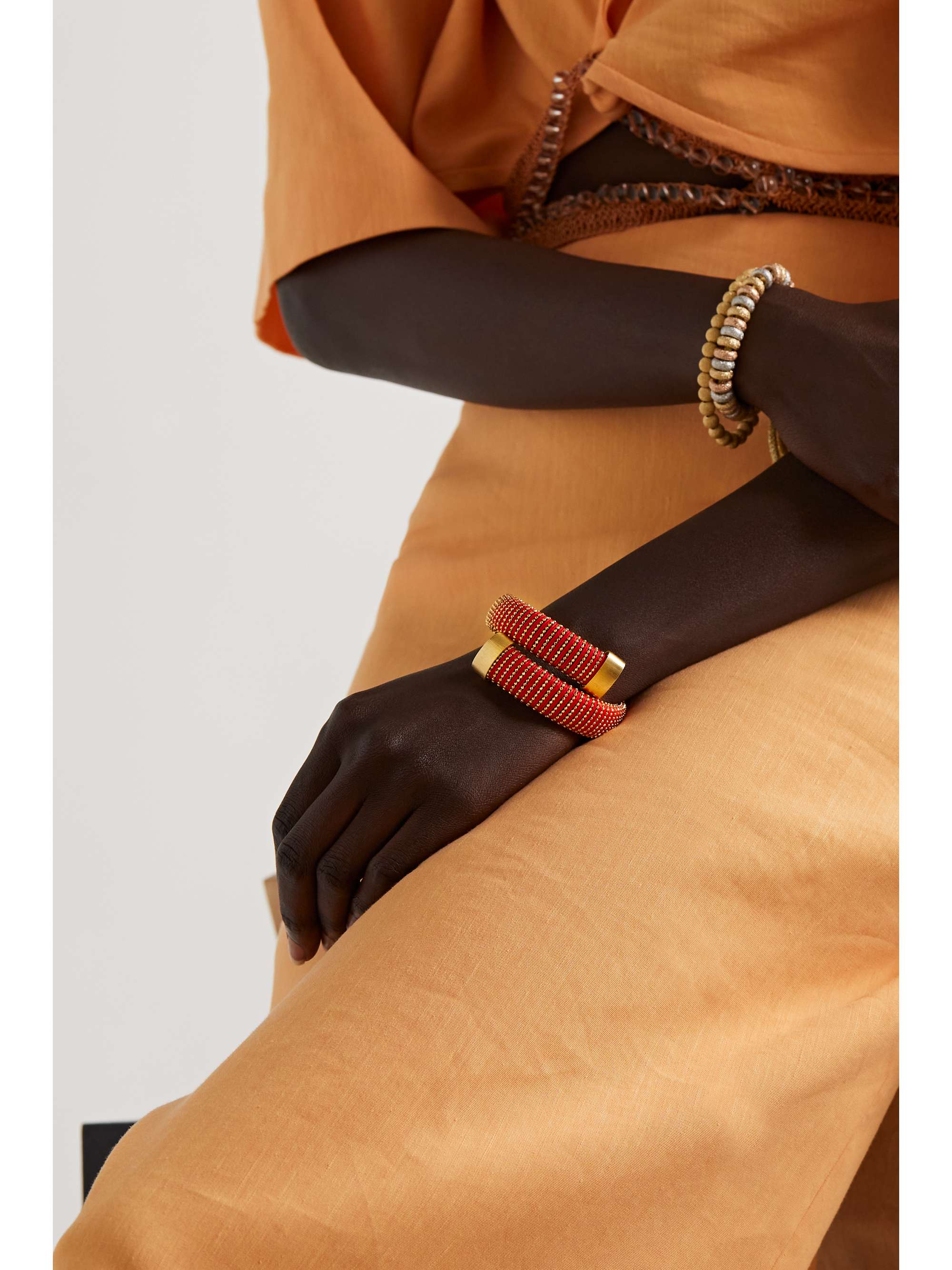 CAROLINA BUCCI Caro gold-plated and cotton bracelet