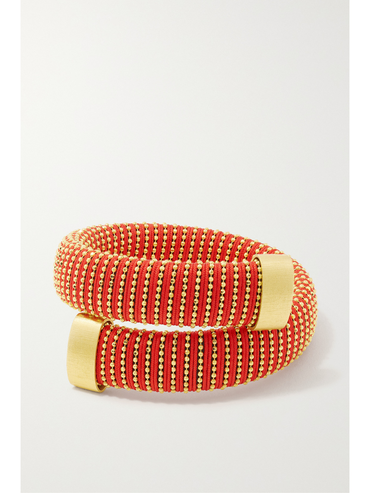 Carolina Bucci Caro Gold-plated And Cotton Bracelet In Red