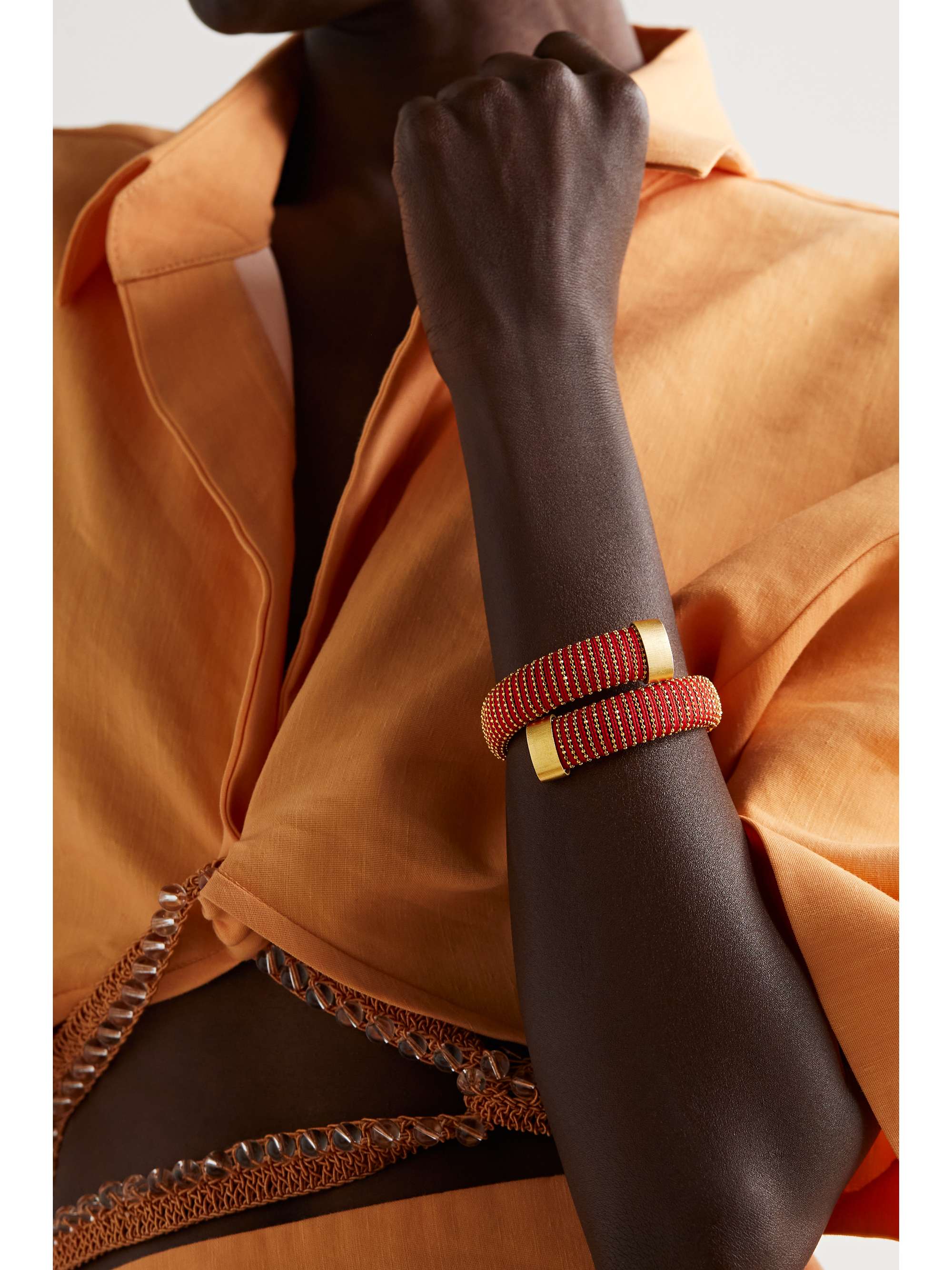 CAROLINA BUCCI Caro gold-plated and cotton bracelet