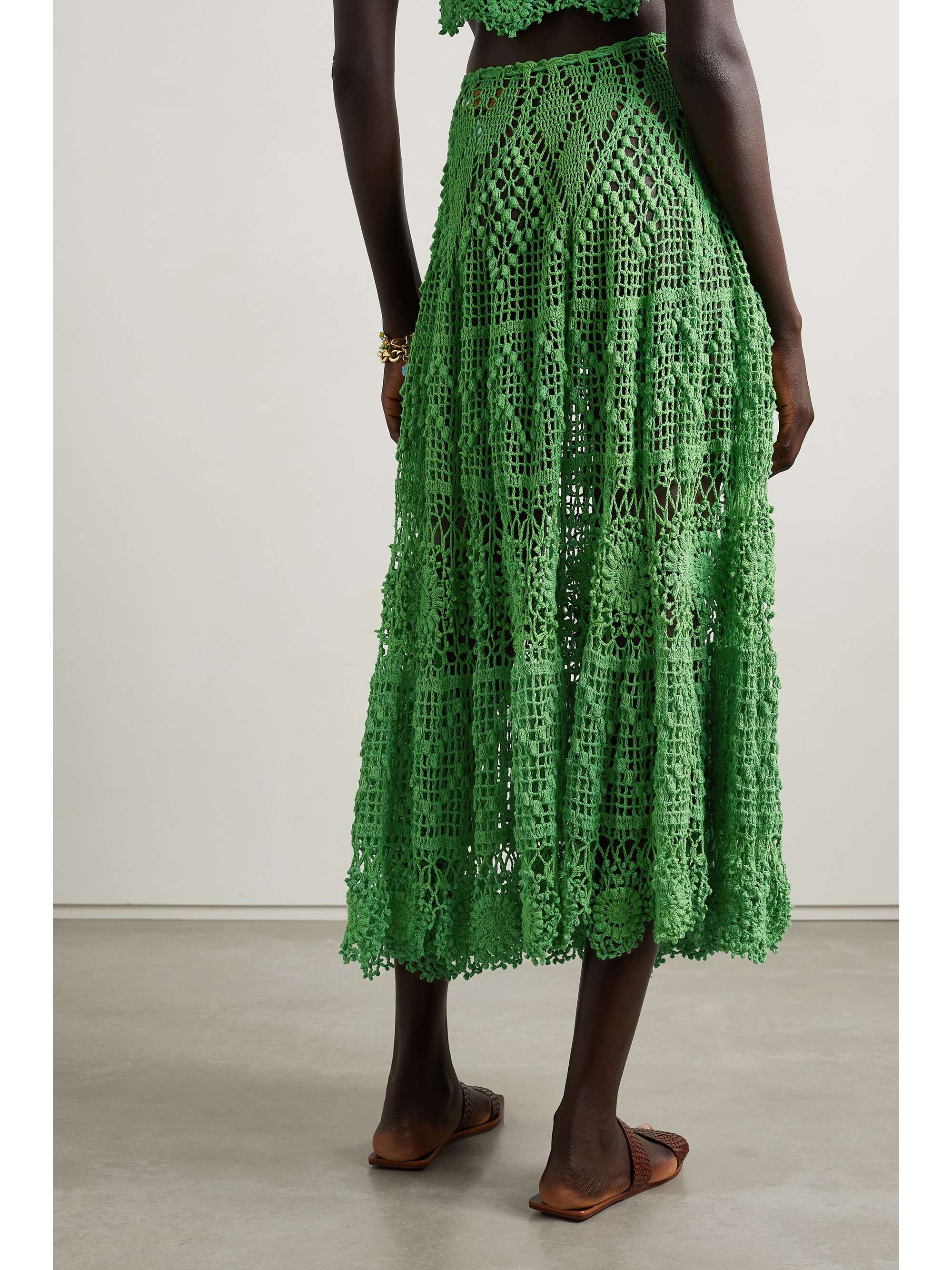 ALIX PINHO Joyce crocheted cotton maxi skirt NETAPORTER