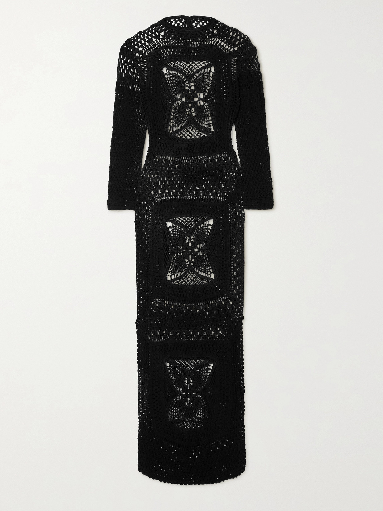 Alix Pinho Lucy Crocheted Cotton Maxi Dress In Black ModeSens