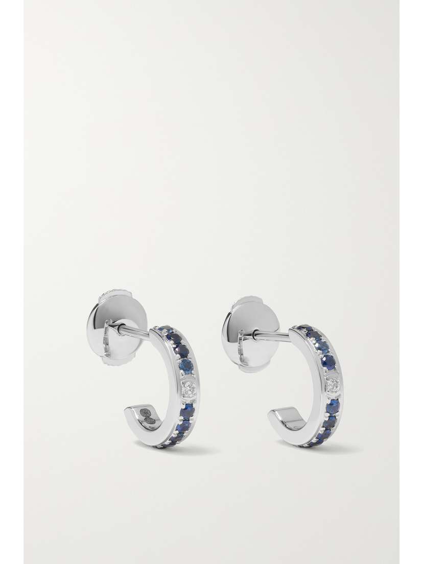 Piaget Possession 18-karat White Gold, Sapphire And Diamond Hoop Earrings
