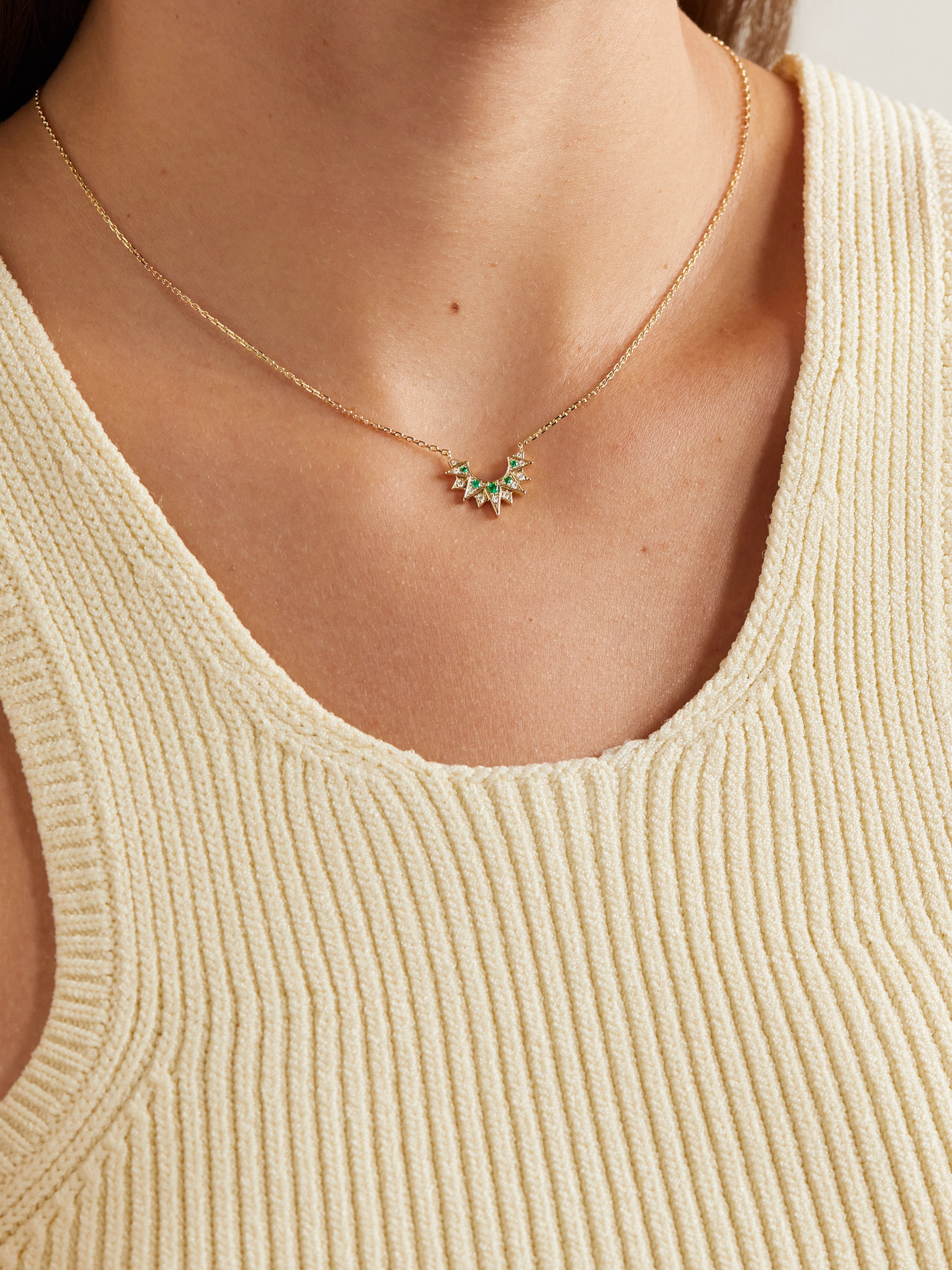 Shop Piaget Sunlight Rose Gold, Emerald And Diamond Necklace