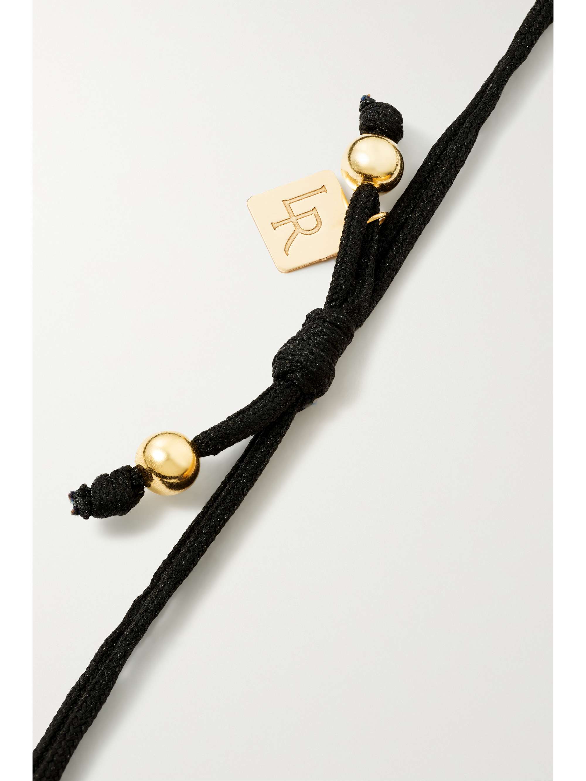LAUREN RUBINSKI 14-karat gold and cord bracelet