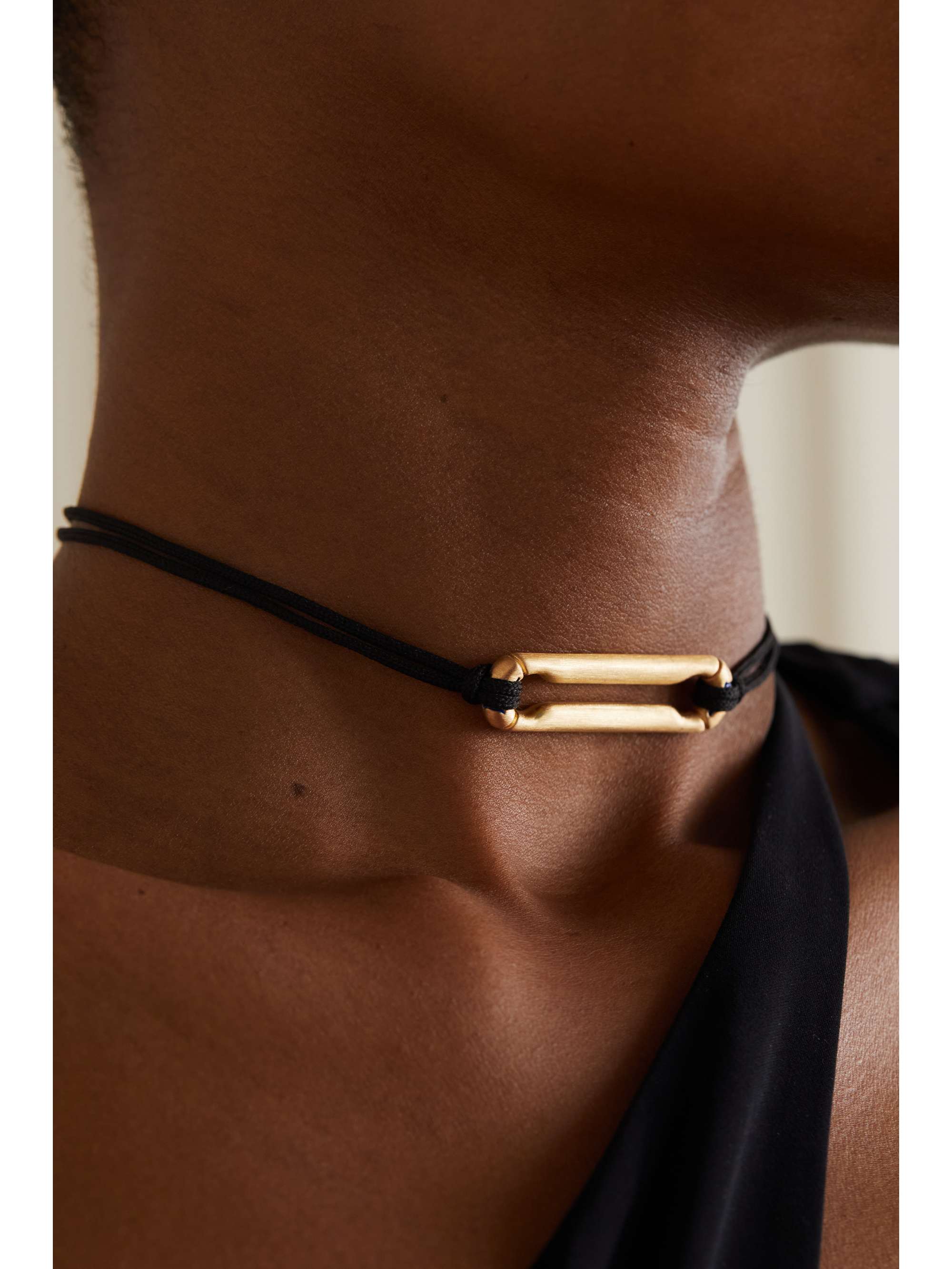 LAUREN RUBINSKI 14-karat gold and cord necklace