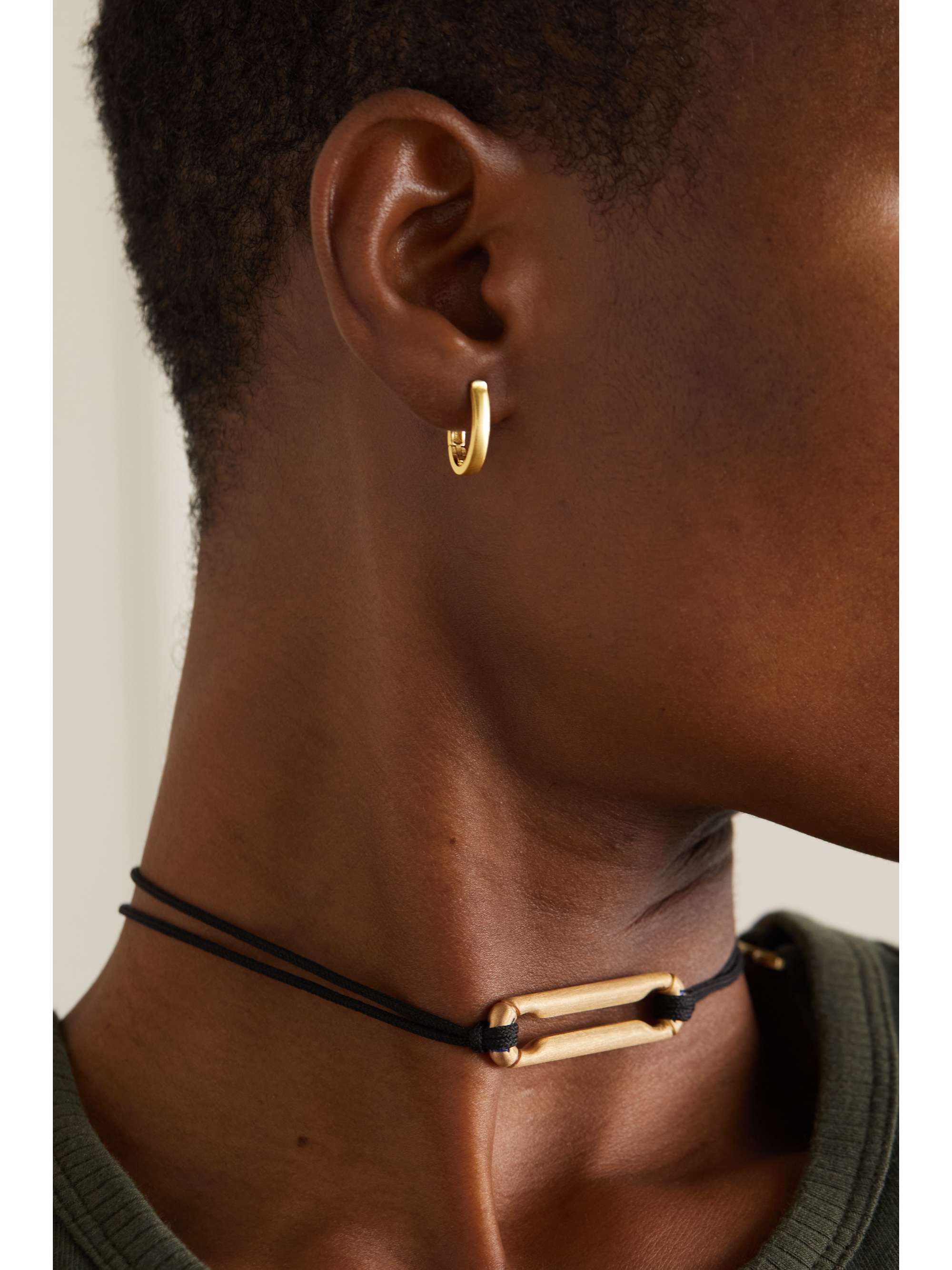 LAUREN RUBINSKI 14-karat gold hoop earrings