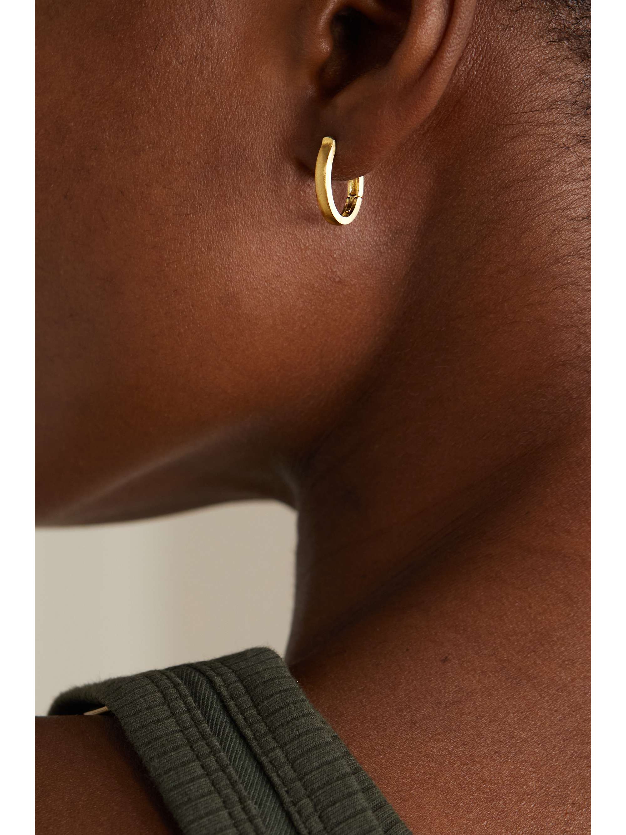 LAUREN RUBINSKI 14-karat gold hoop earrings