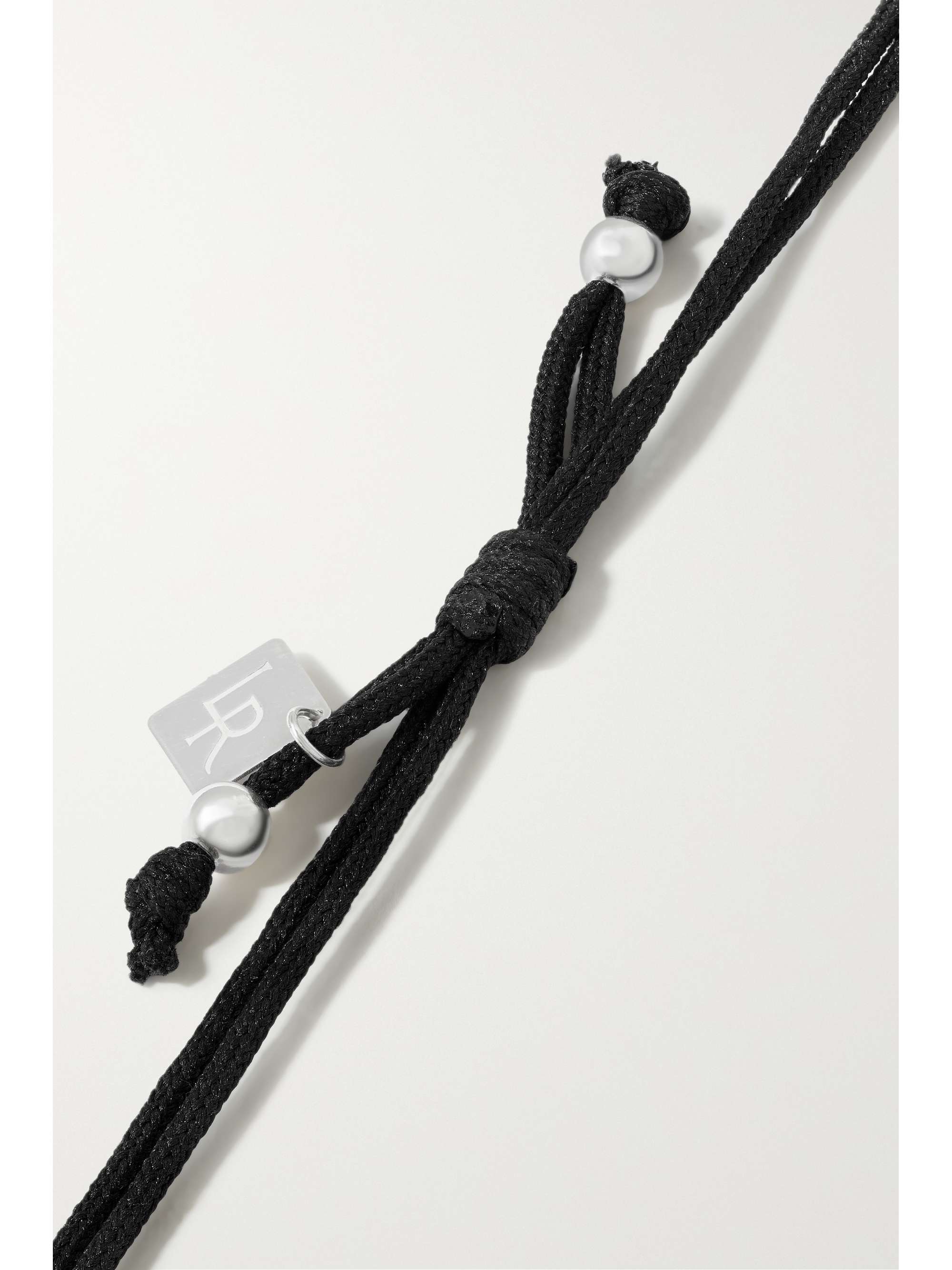LAUREN RUBINSKI Sterling silver, cord, enamel and diamond bracelet