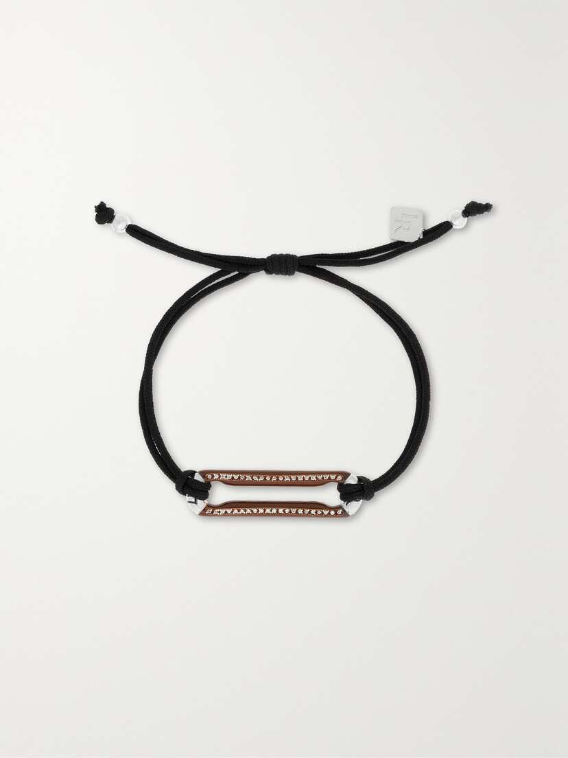 Lauren Rubinski Sterling Silver, Cord, Enamel And Diamond Bracelet