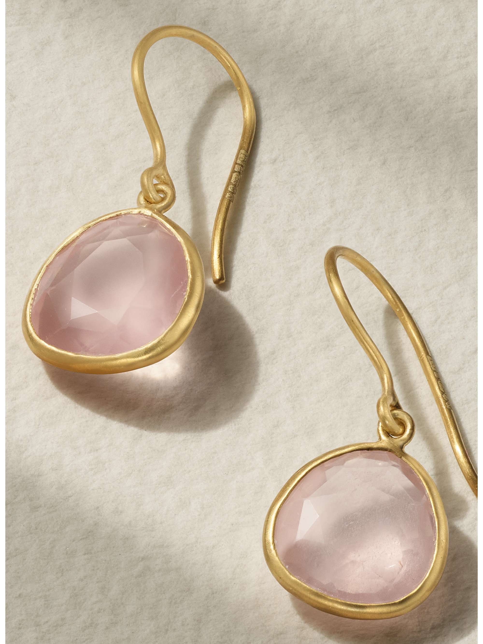 PIPPA SMALL 18-karat gold rose quartz earrings