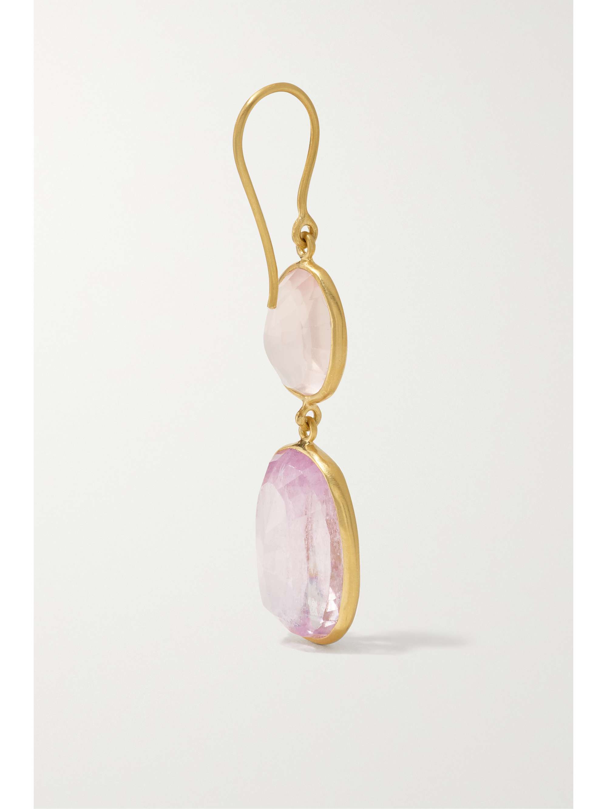PIPPA SMALL 18K 黄金、锂紫玉、玫瑰石英耳环