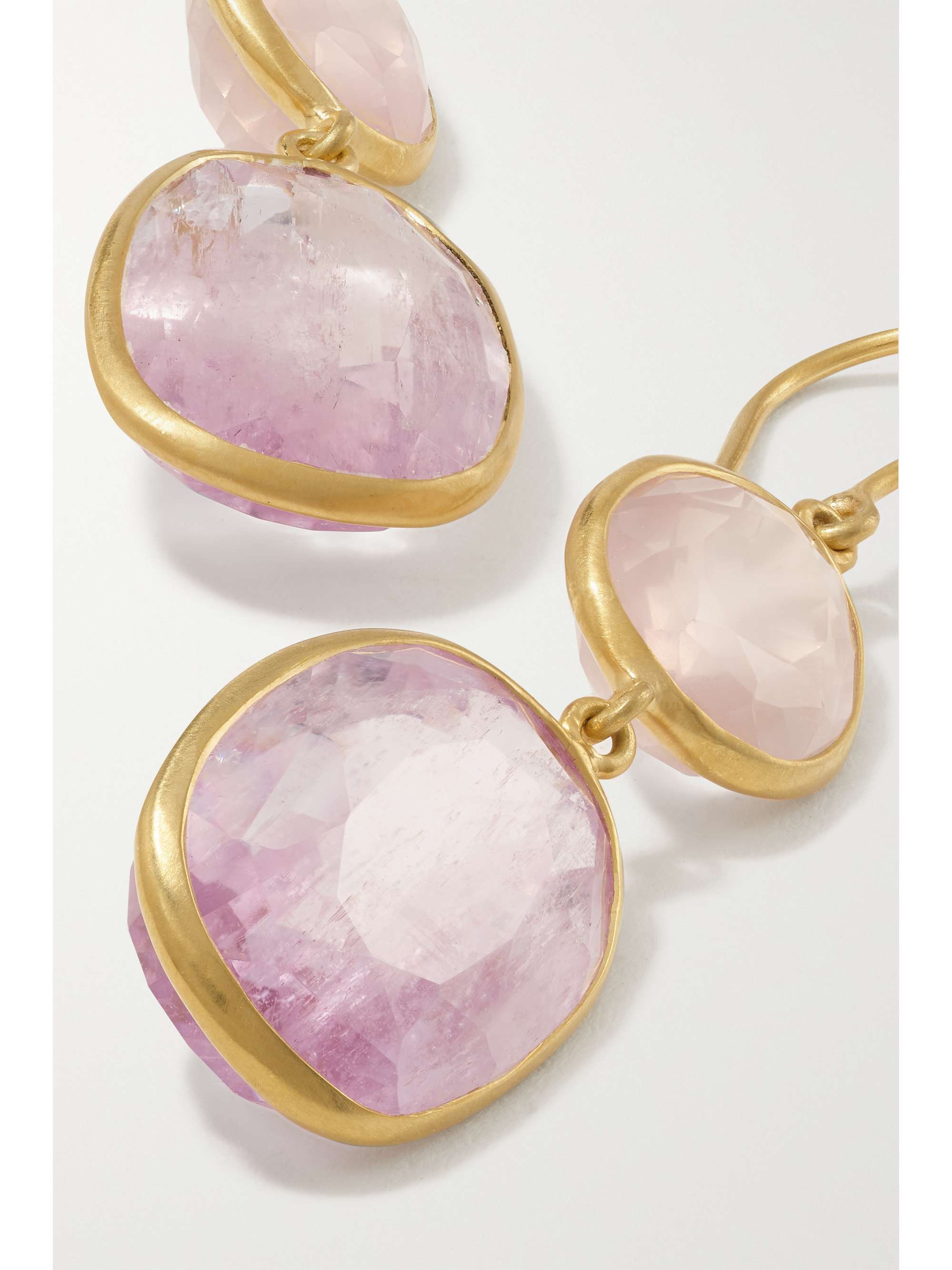 PIPPA SMALL 18K 黄金、锂紫玉、玫瑰石英耳环