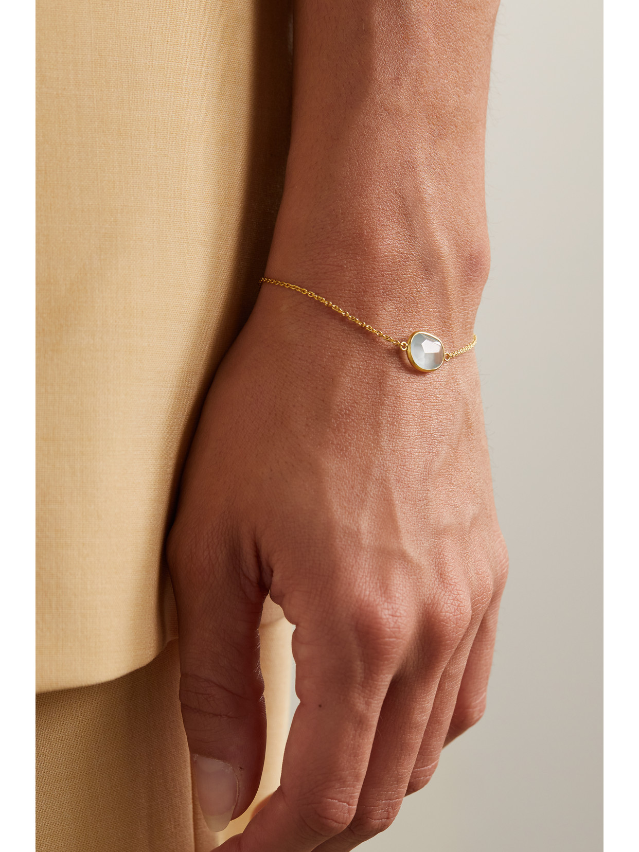 Pippa Small 18-karat Gold Aquamarine Bracelet In Gold